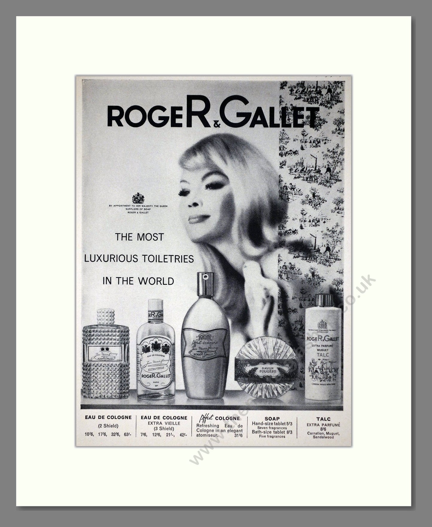 Roger Gallet - Various Toiletries. Vintage Advert 1962 (ref AD66324)