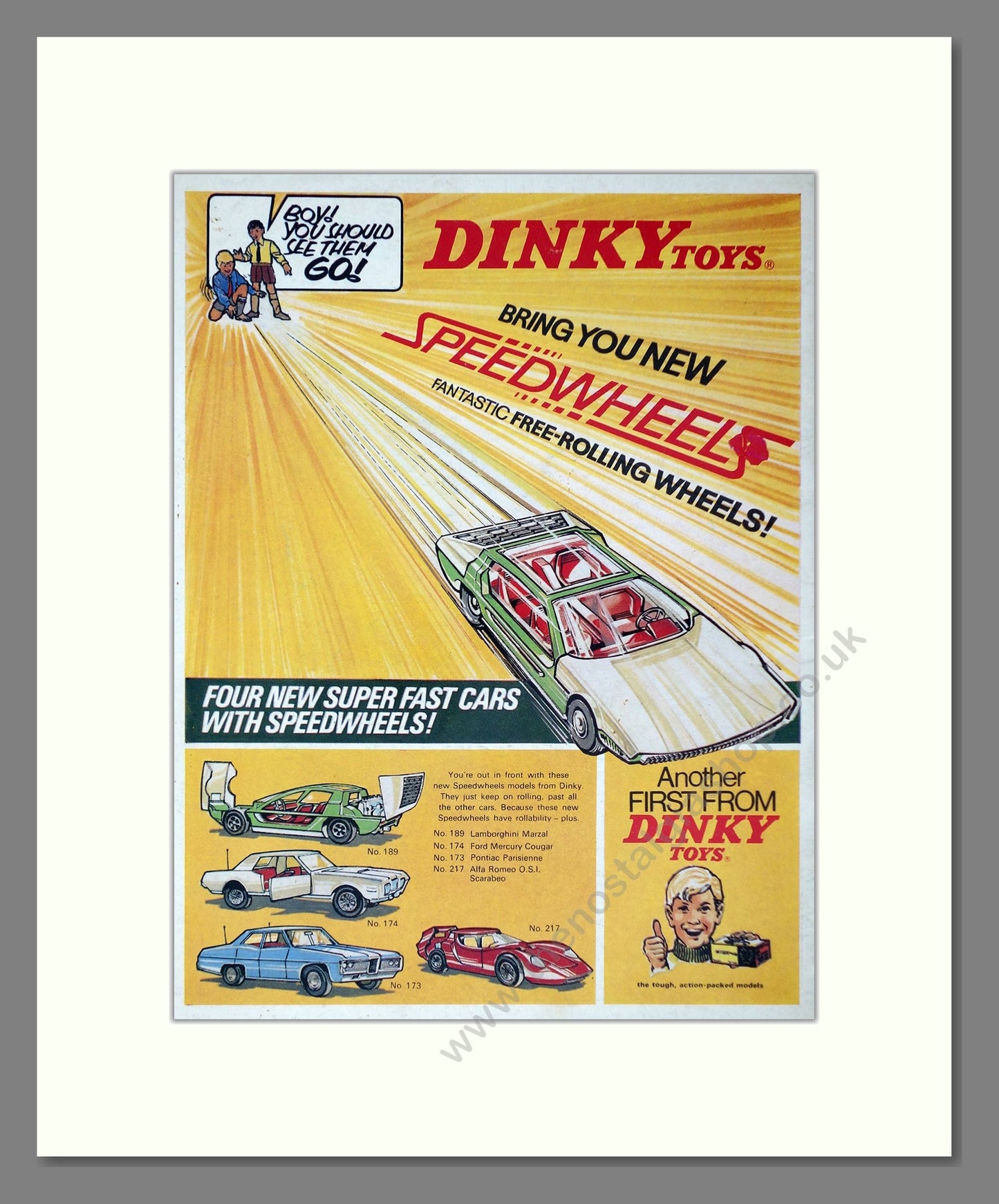 Dinky Toys - Speedwheels. Vintage Advert 1969 (ref AD65658)