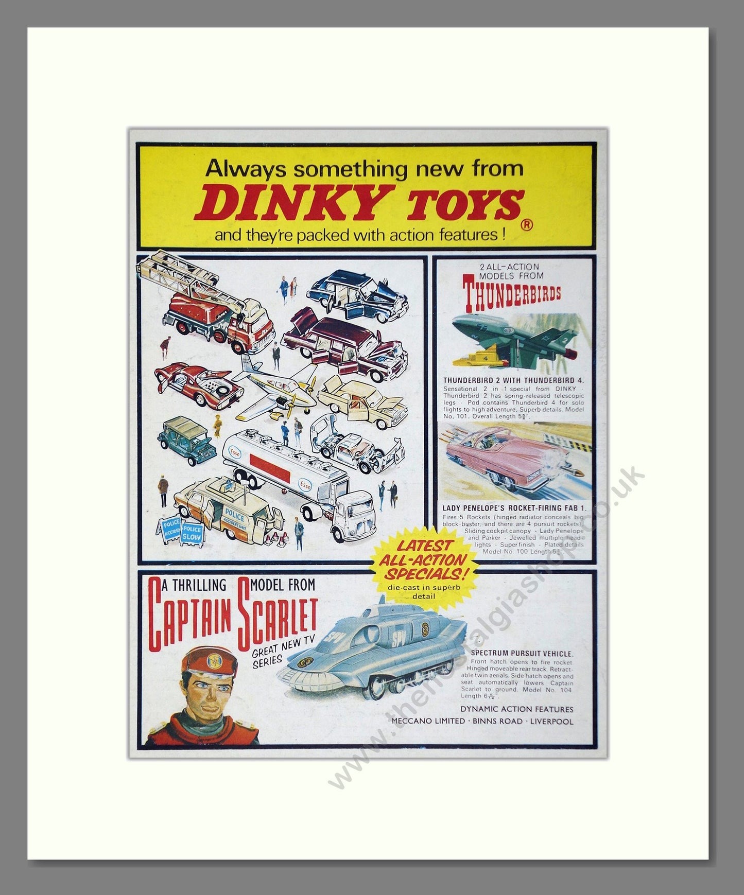 Dinky Toys - Captain Scarlet / Thunderbirds / Various Toys. Vintage Advert 1968 (ref AD65688)