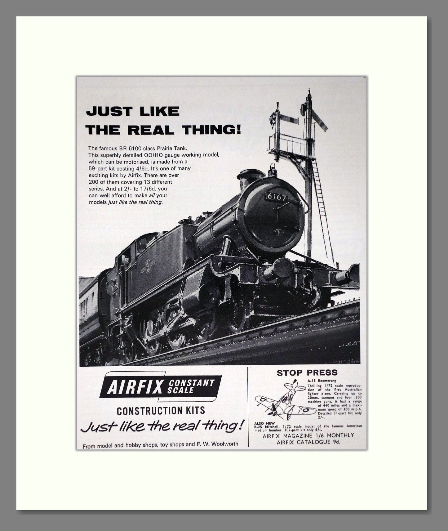 Airfix - BR 6100 Prairie Tank. Vintage Advert 1965 (ref AD65839)