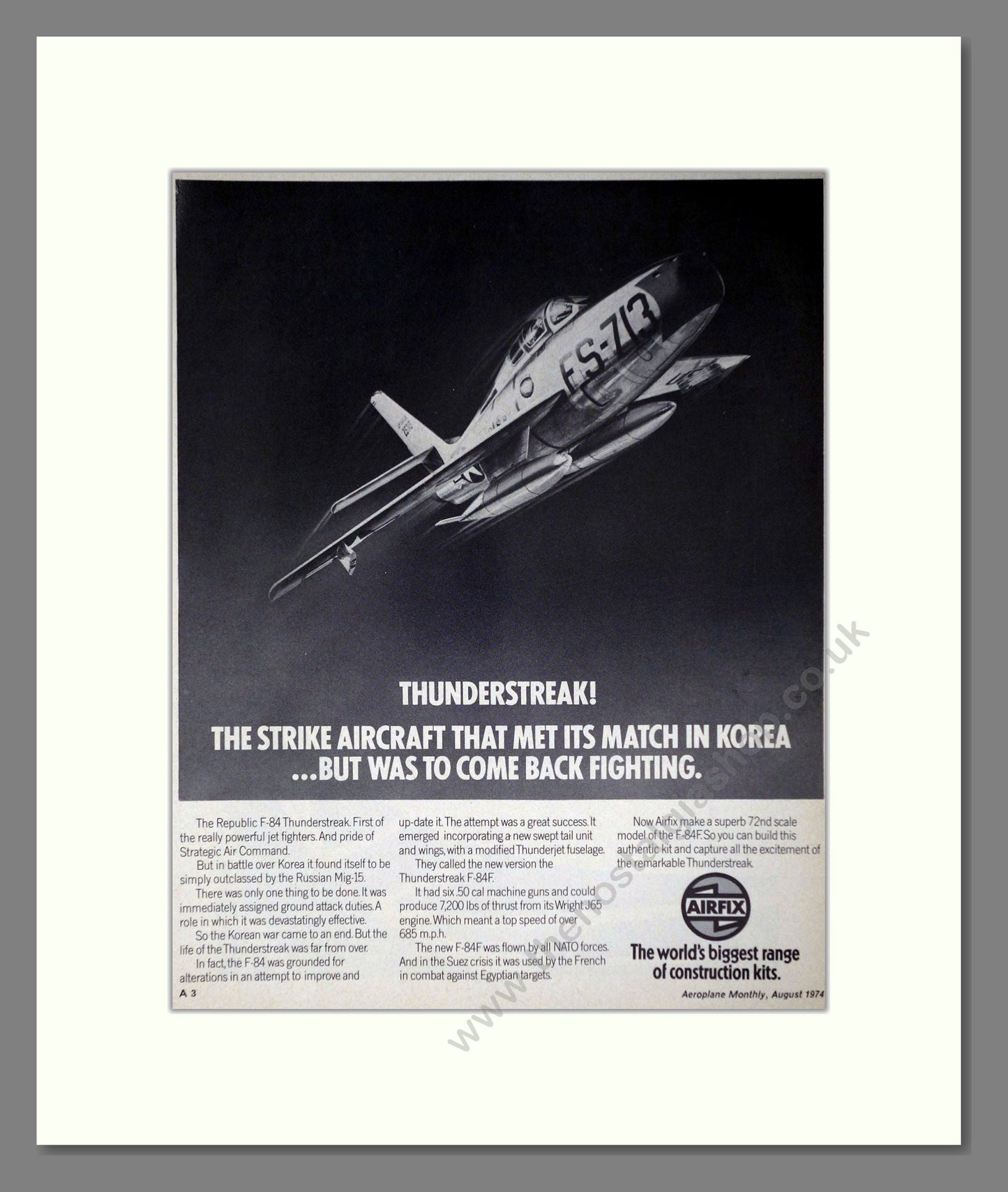 Airfix - Thunderstreak. Vintage Advert 1974 (ref AD65848)