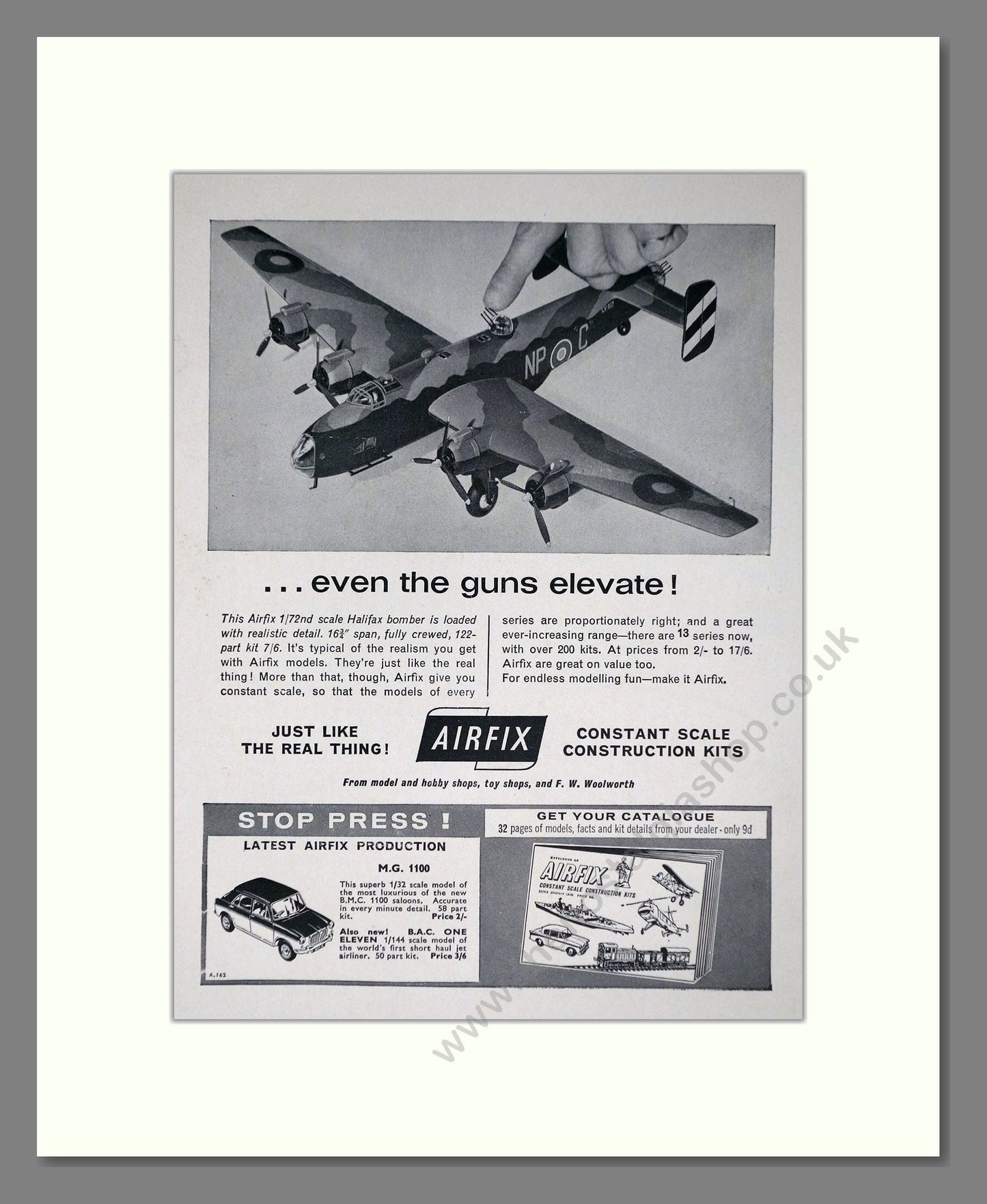 Airfix - Halifax Bomber. Vintage Advert 1964 (ref AD65857)