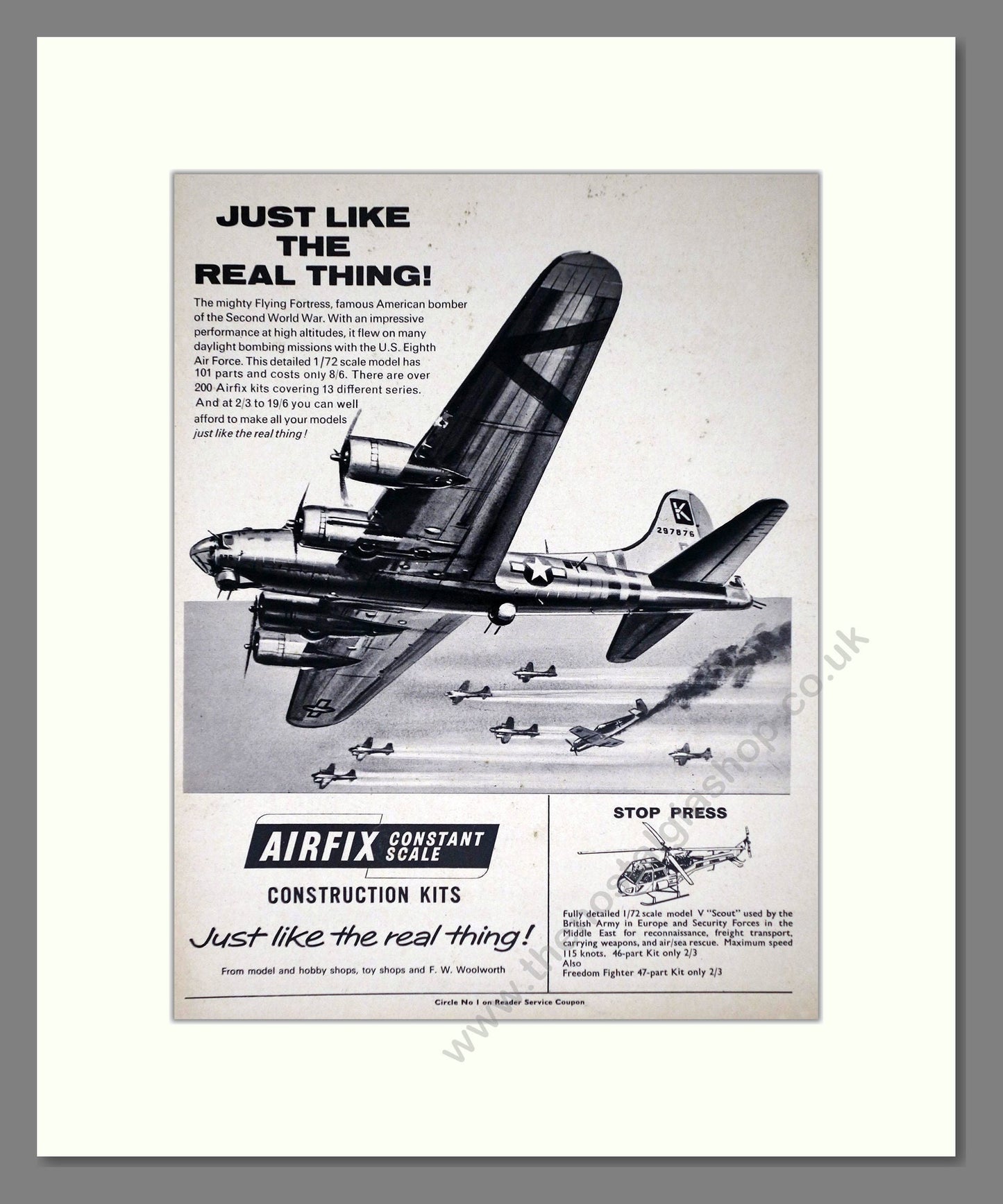 Airfix - Flying Fortress. Vintage Advert 1967 (ref AD65863)