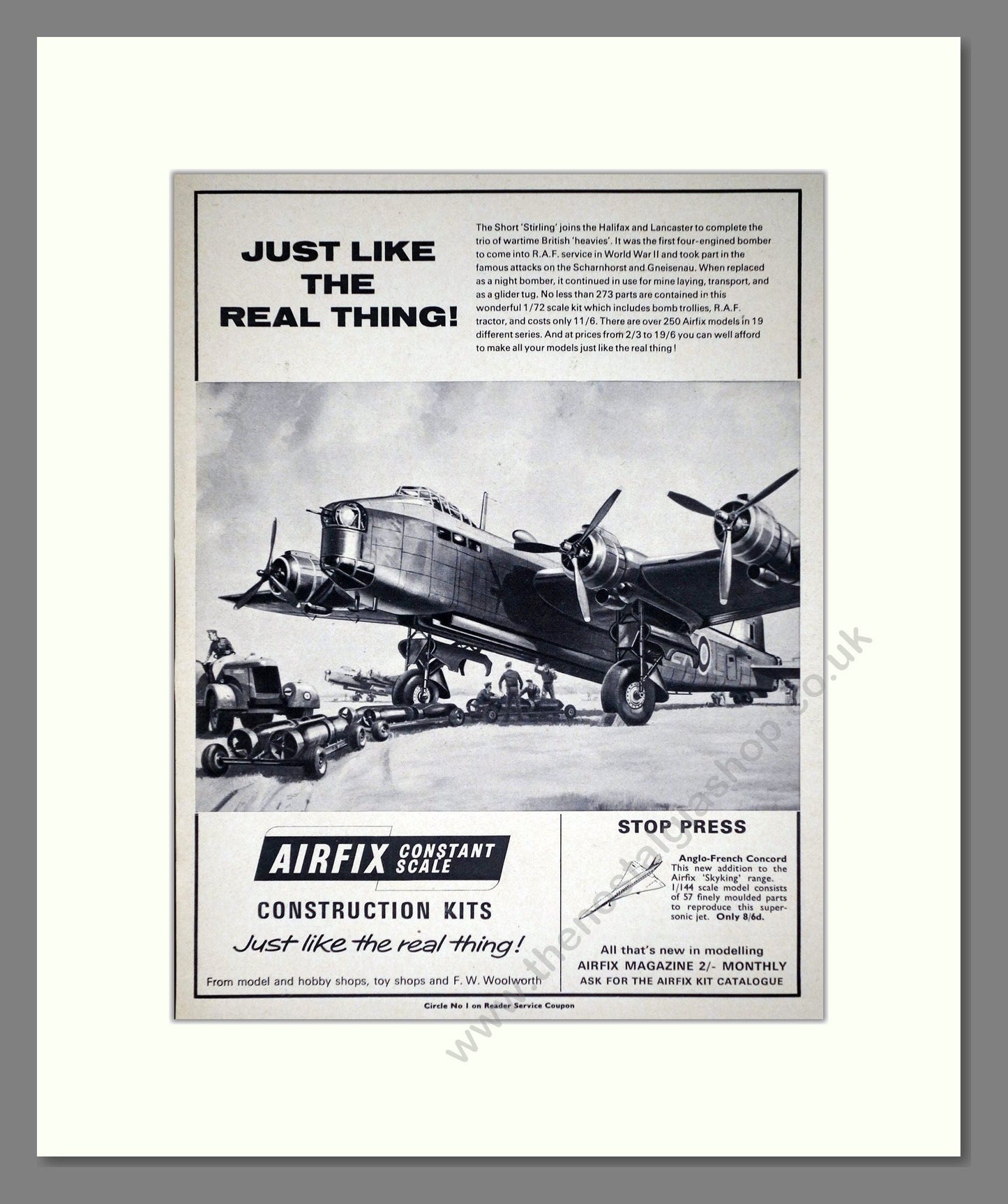 Airfix - Stirling Bomber. Vintage Advert 1968 (ref AD65866)