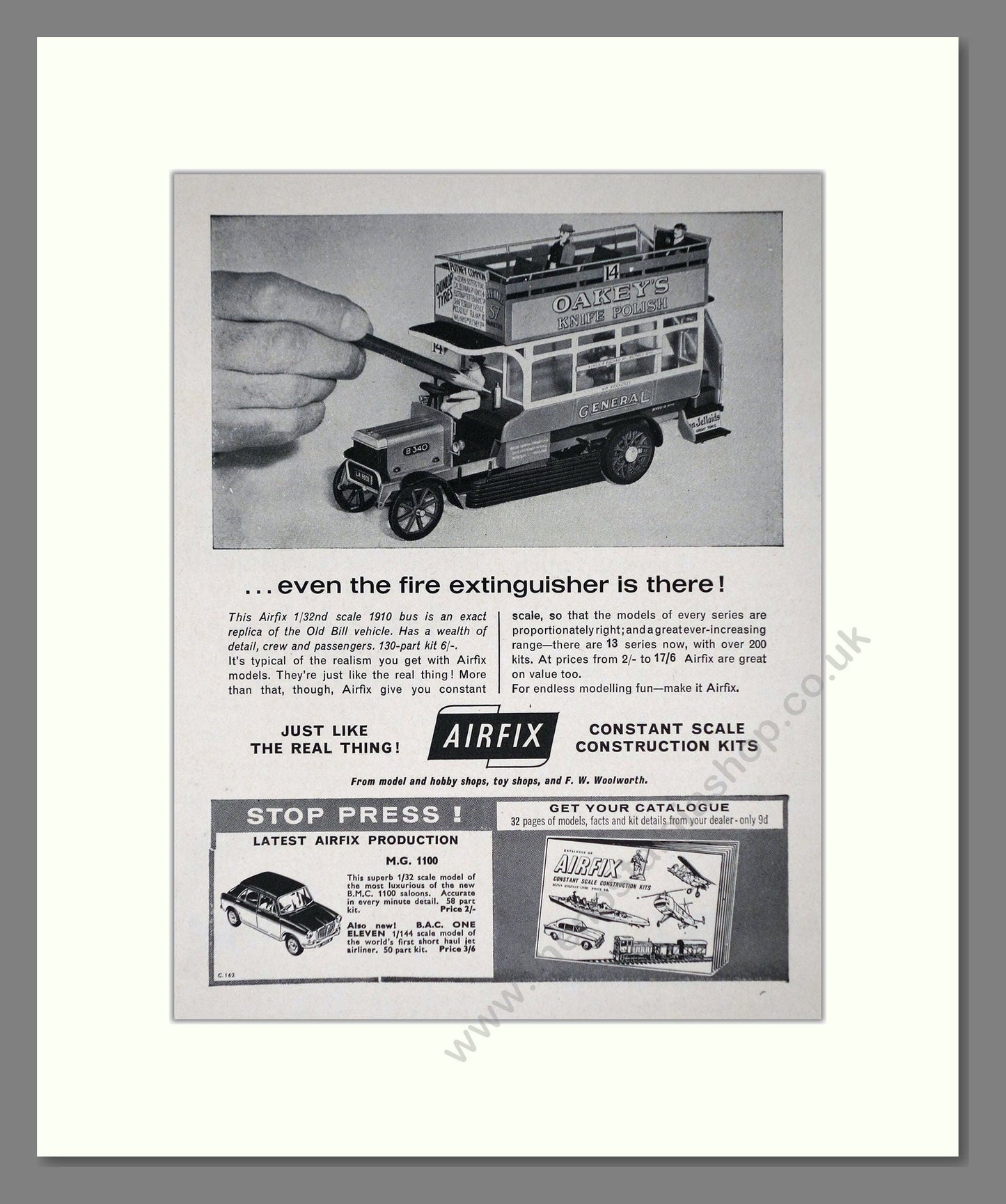 Airfix - Old Bill 1910 Bus. Vintage Advert 1964 (ref AD65870)