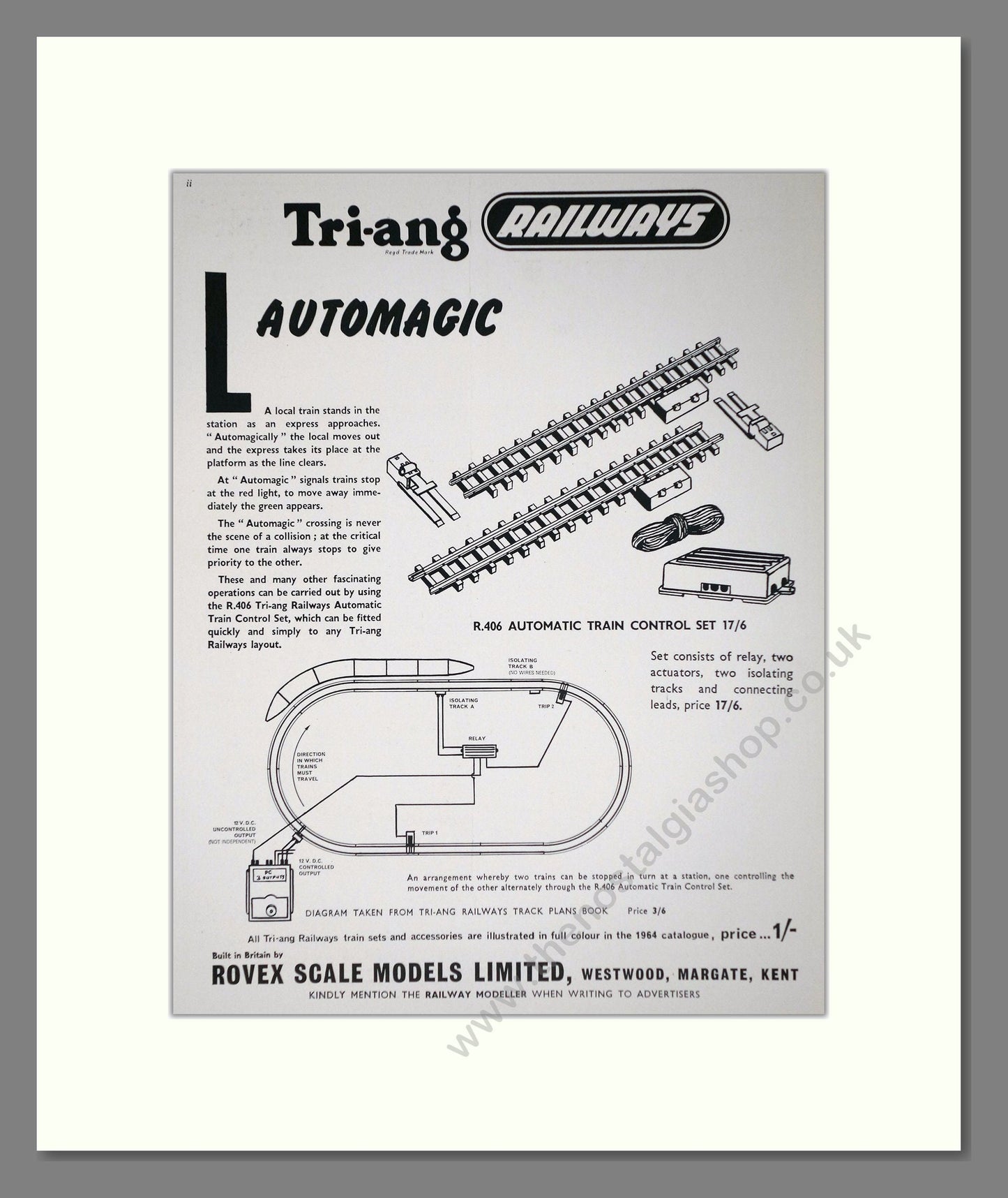 Tri-ang - Model Railways Automagic. Vintage Advert 1964 (ref AD65898)
