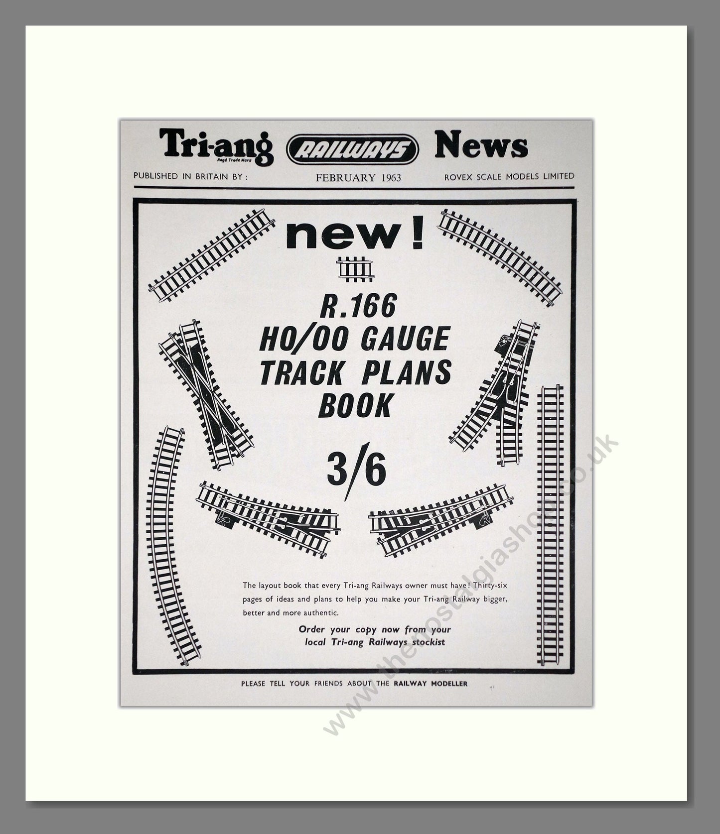 Tri-ang - Model Railways Track Plans. Vintage Advert 1963 (ref AD65938)