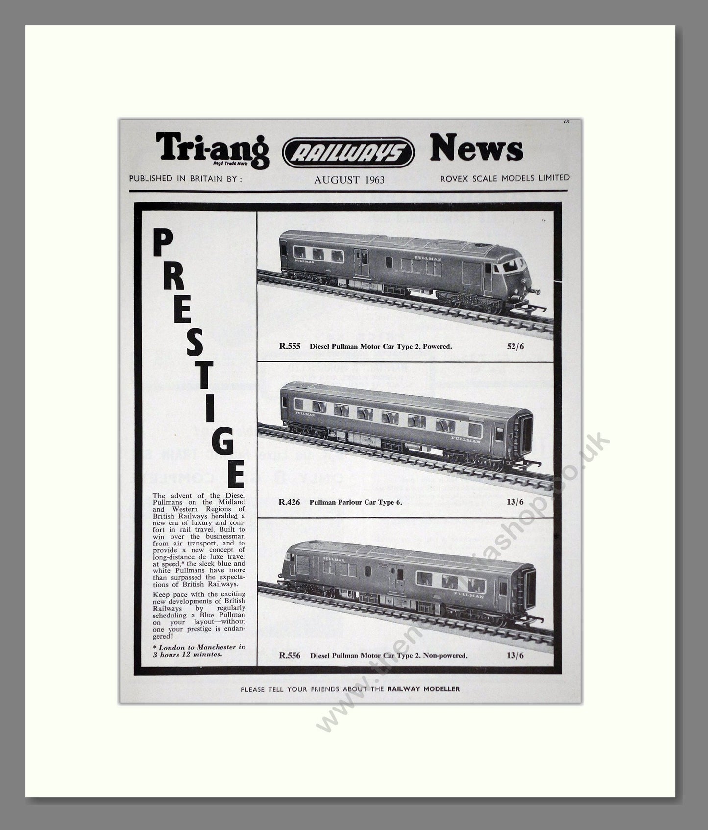 Tri-ang - Model Railways Prestige. Vintage Advert 1963 (ref AD65944)