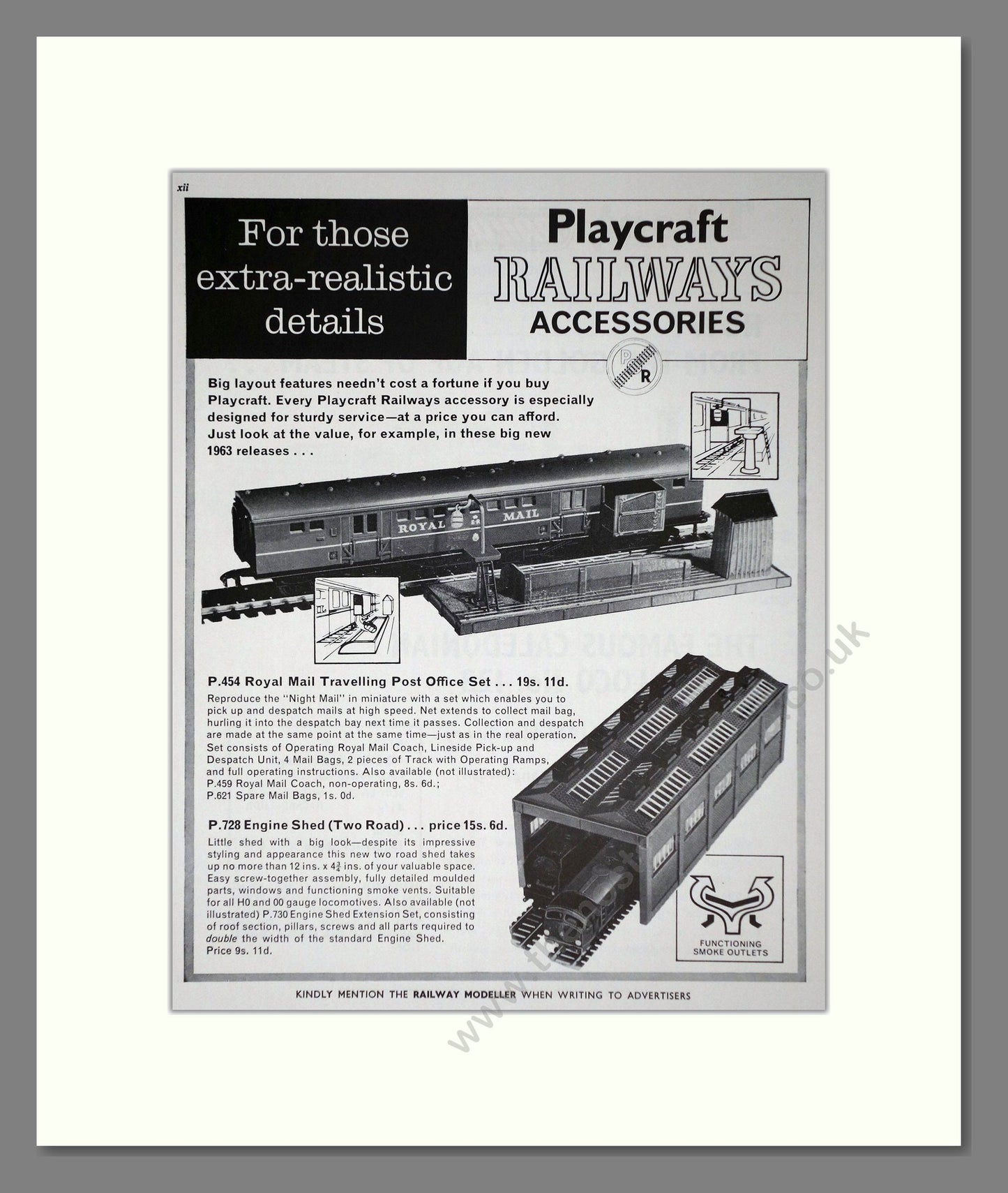 Playcraft - Railway Accessories. Vintage Advert 1963 (ref AD65960)