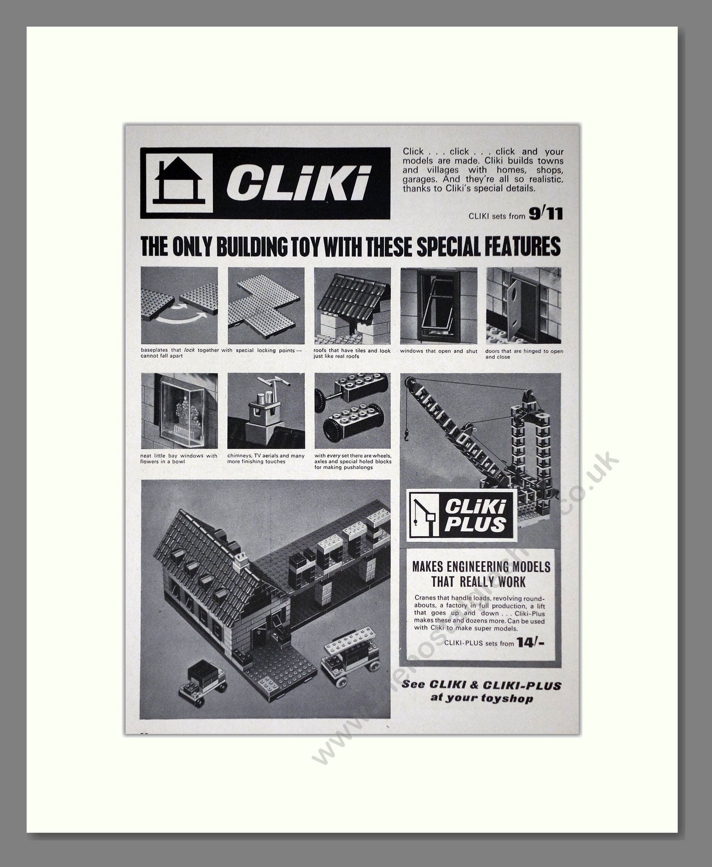 Meccano - Cliki Building Toy. Vintage Advert 1964 (ref AD65966)