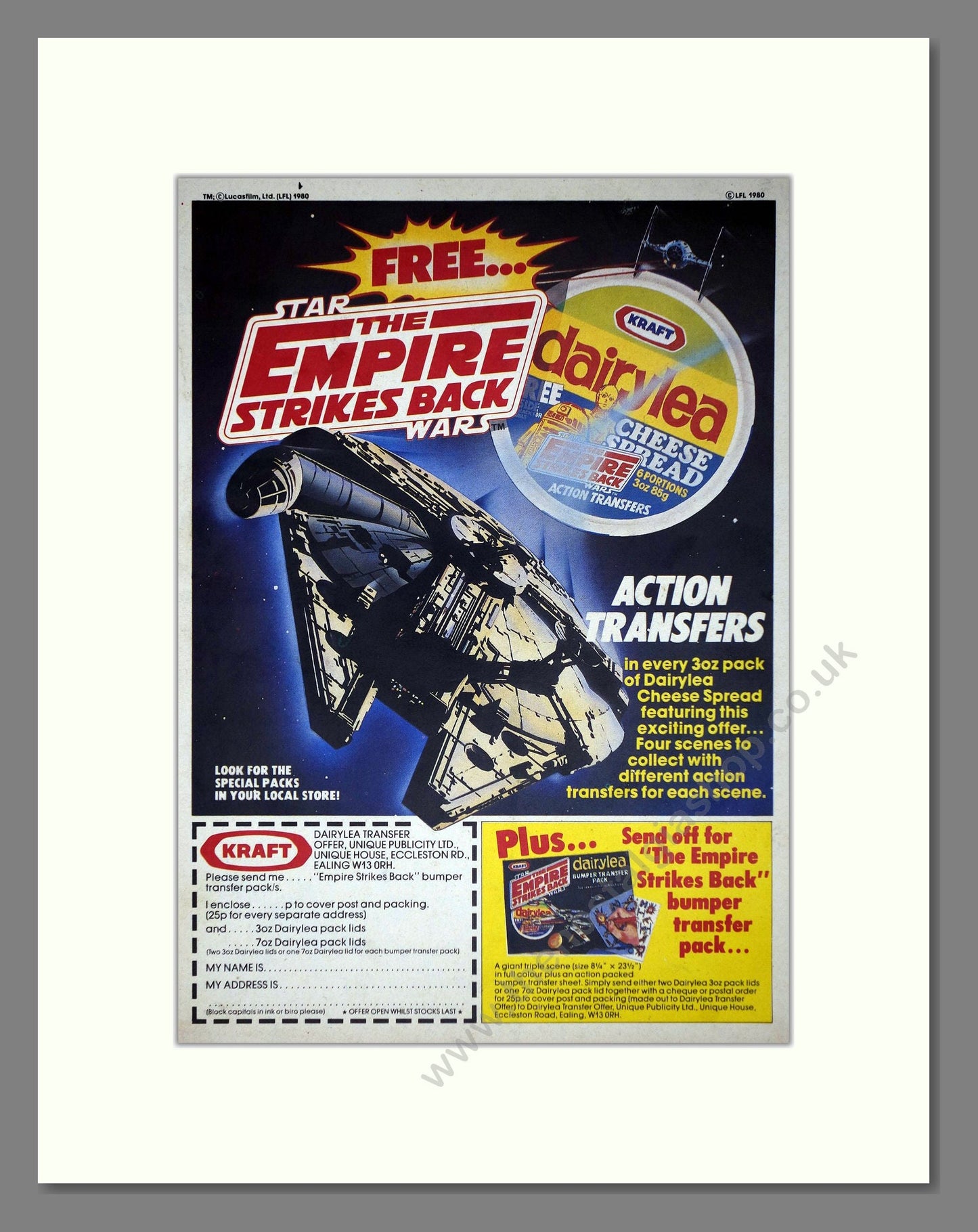 Star Wars - Empire Strikes Back Transfers. Vintage Advert 1980 (ref AD65993)
