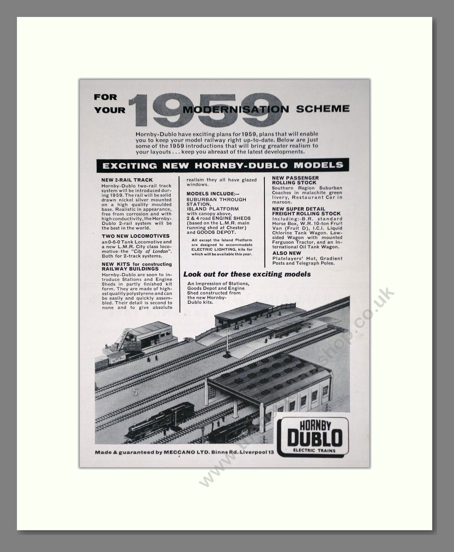Hornby - 1959 Modernisation Scheme. Vintage Advert 1959 (ref AD65791)