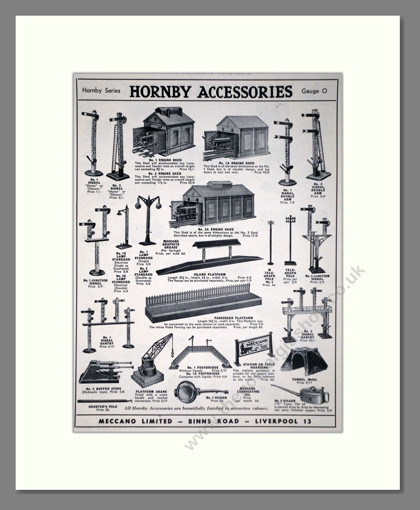 Hornby - Accessories. Vintage Advert 1935 (ref AD65795)