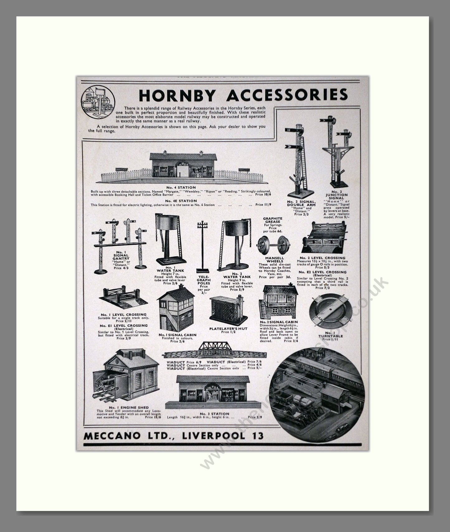 Hornby - Accessories. Vintage Advert 1938 (ref AD65797)