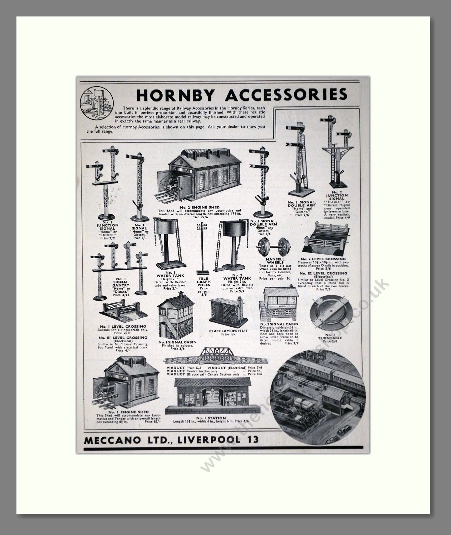 Hornby - Accessories. Vintage Advert 1937 (ref AD65798)
