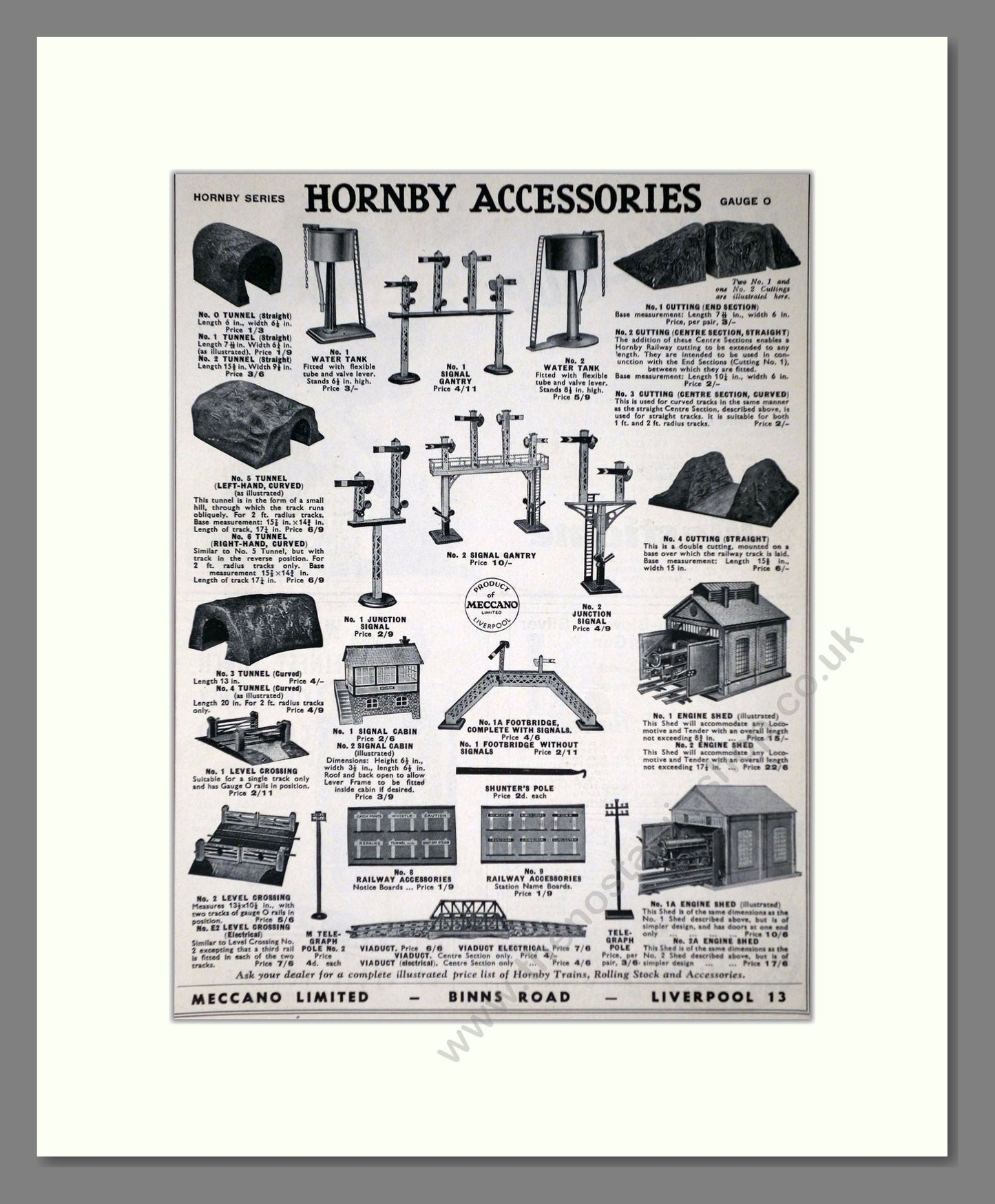 Hornby - Accessories. Vintage Advert 1935 (ref AD65799)