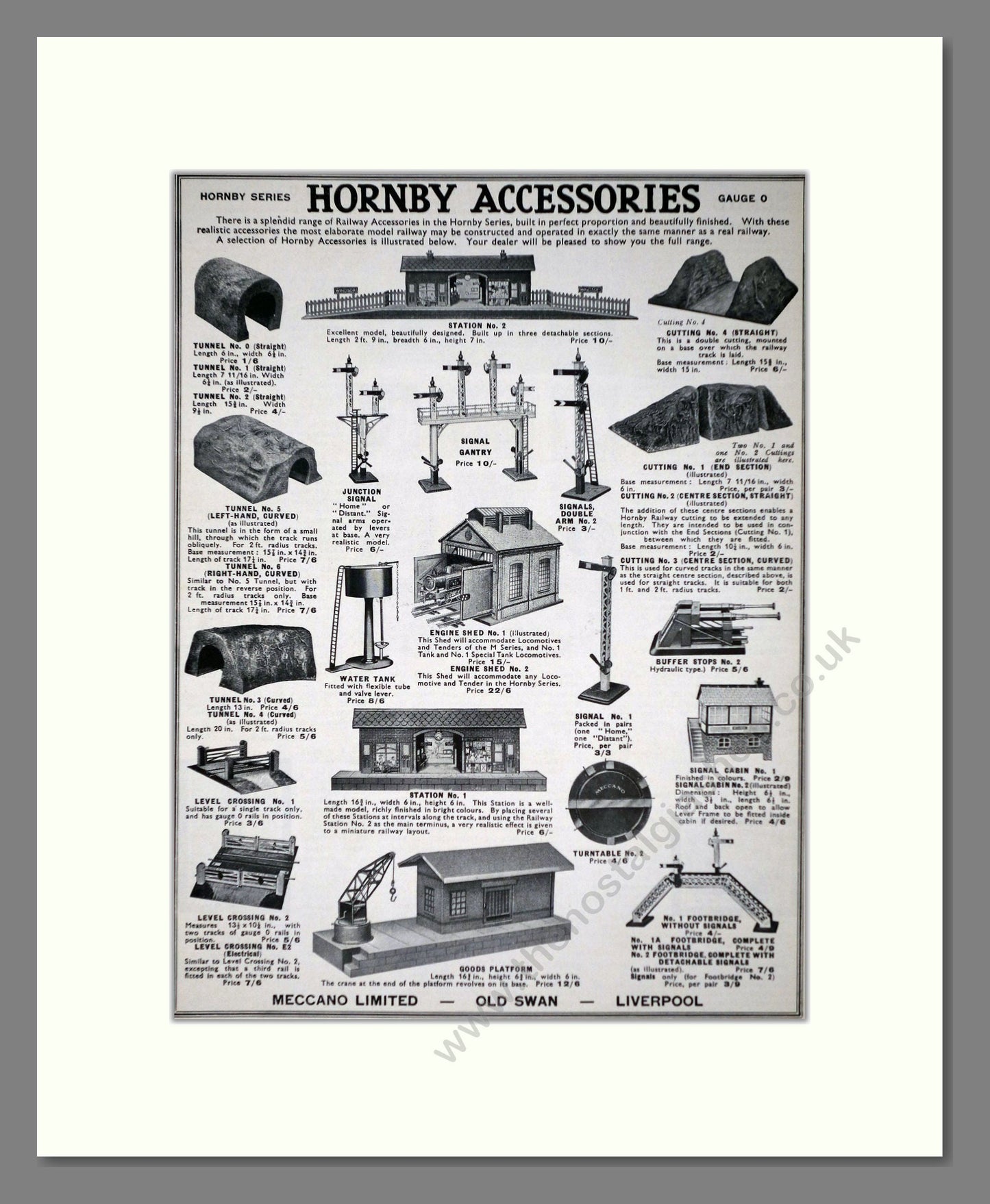 Hornby - Accessories. Vintage Advert 1933 (ref AD65800)