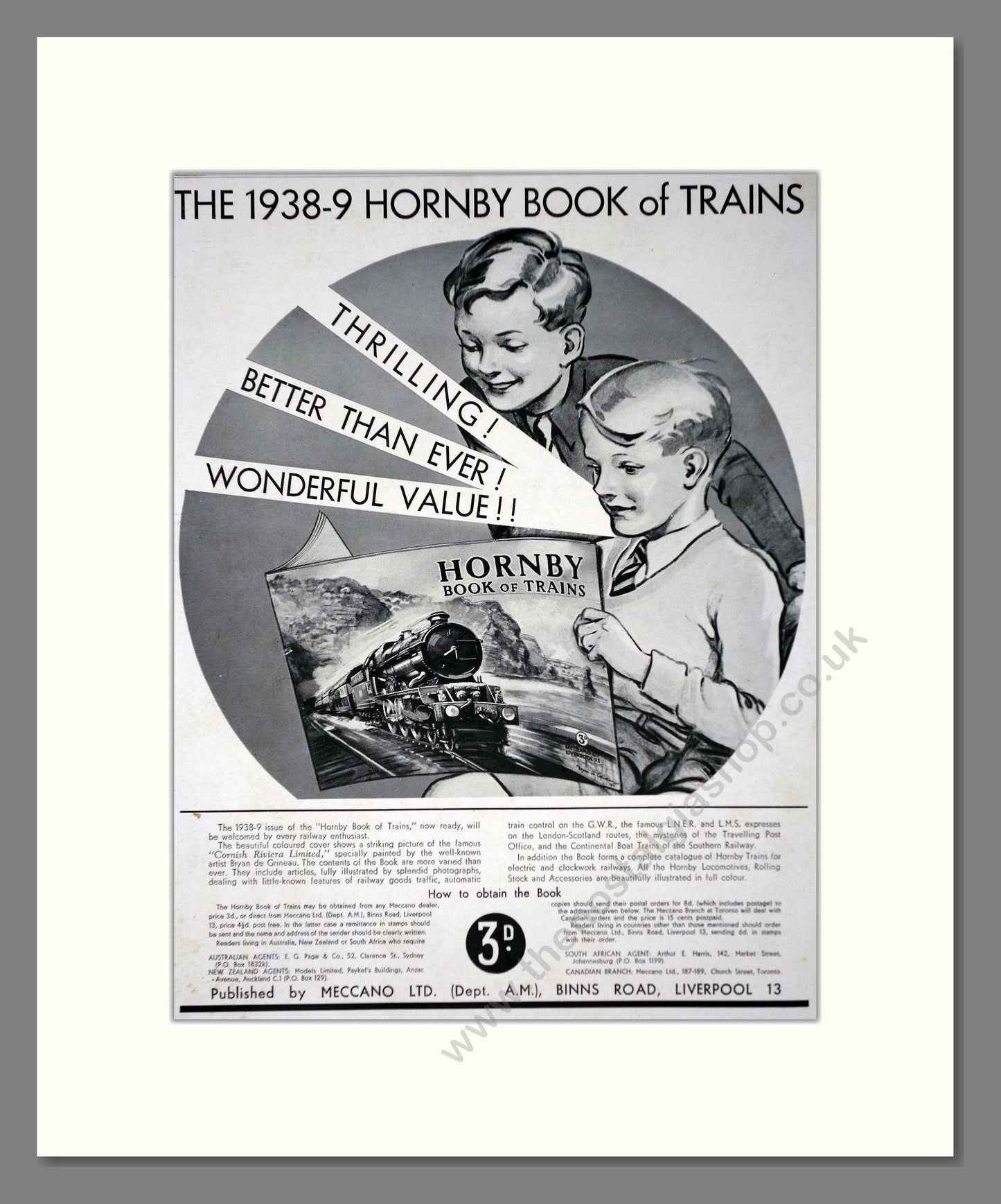 Hornby - 1938/39 Book Of Trains. Vintage Advert 1938 (ref AD65834)
