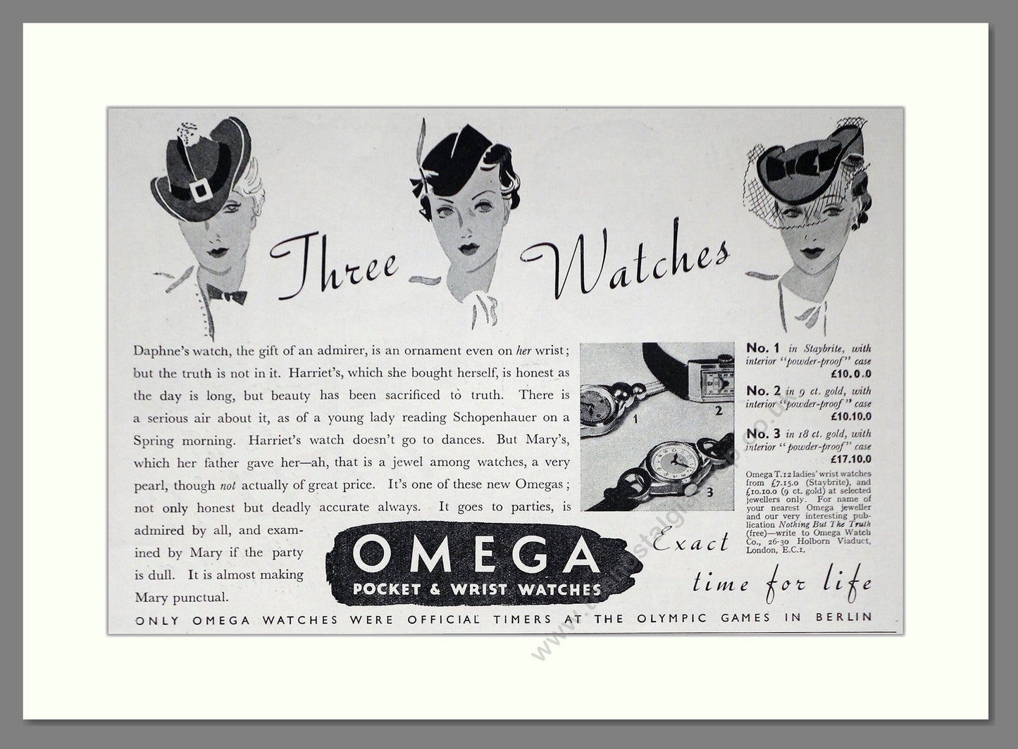 Omega - Pocket And Wristwatches. Vintage Advert 1936 (ref AD66473)