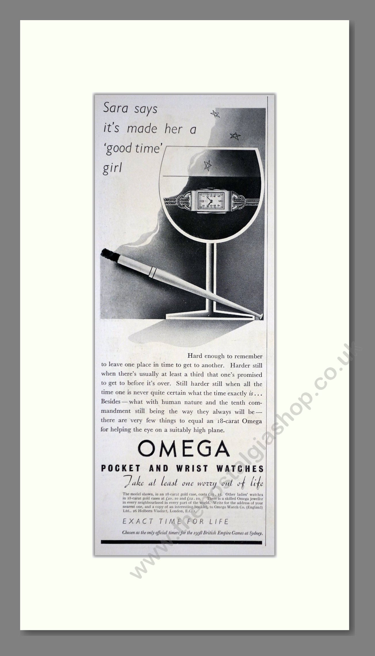Omega - Pocket And Wristwatches. Vintage Advert 1937 (ref AD66490)