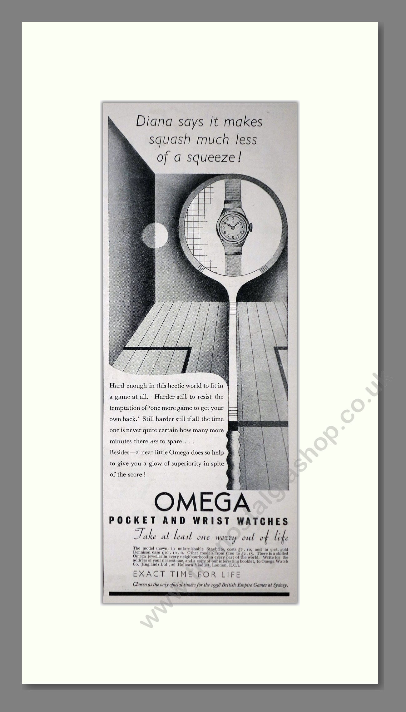 Omega - Pocket And Wristwatches. Vintage Advert 1937 (ref AD66494)