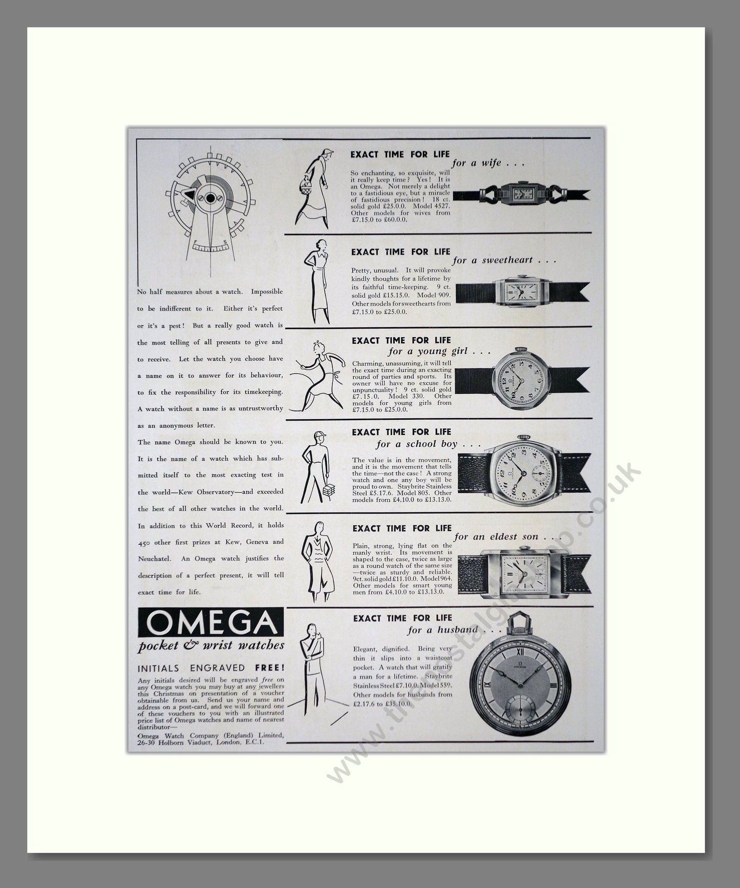 Omega - Pocket And Wristwatches. Vintage Advert 1934 (ref AD66534)