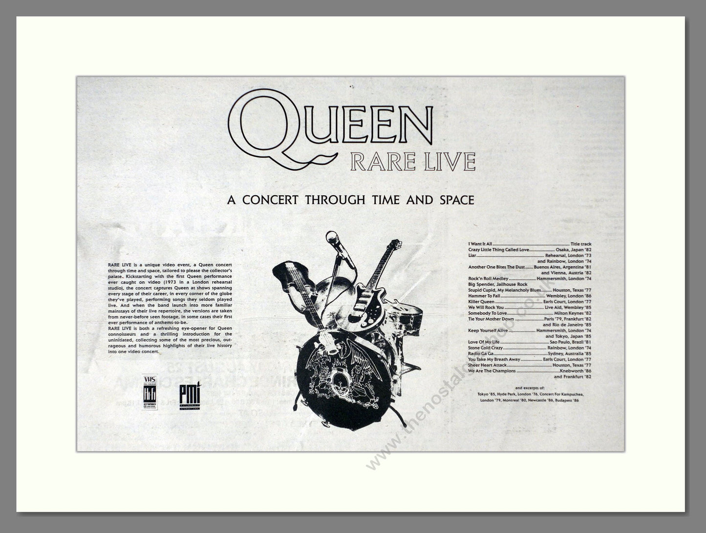 Queen - Rare Live. Vintage Advert 1989 (ref AD66328)
