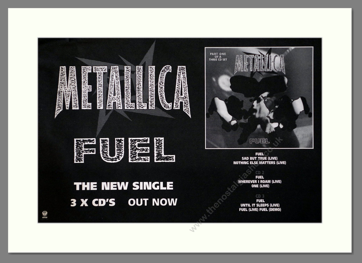 Metallica - Fuel. Vintage Advert 1998 (ref AD66331)