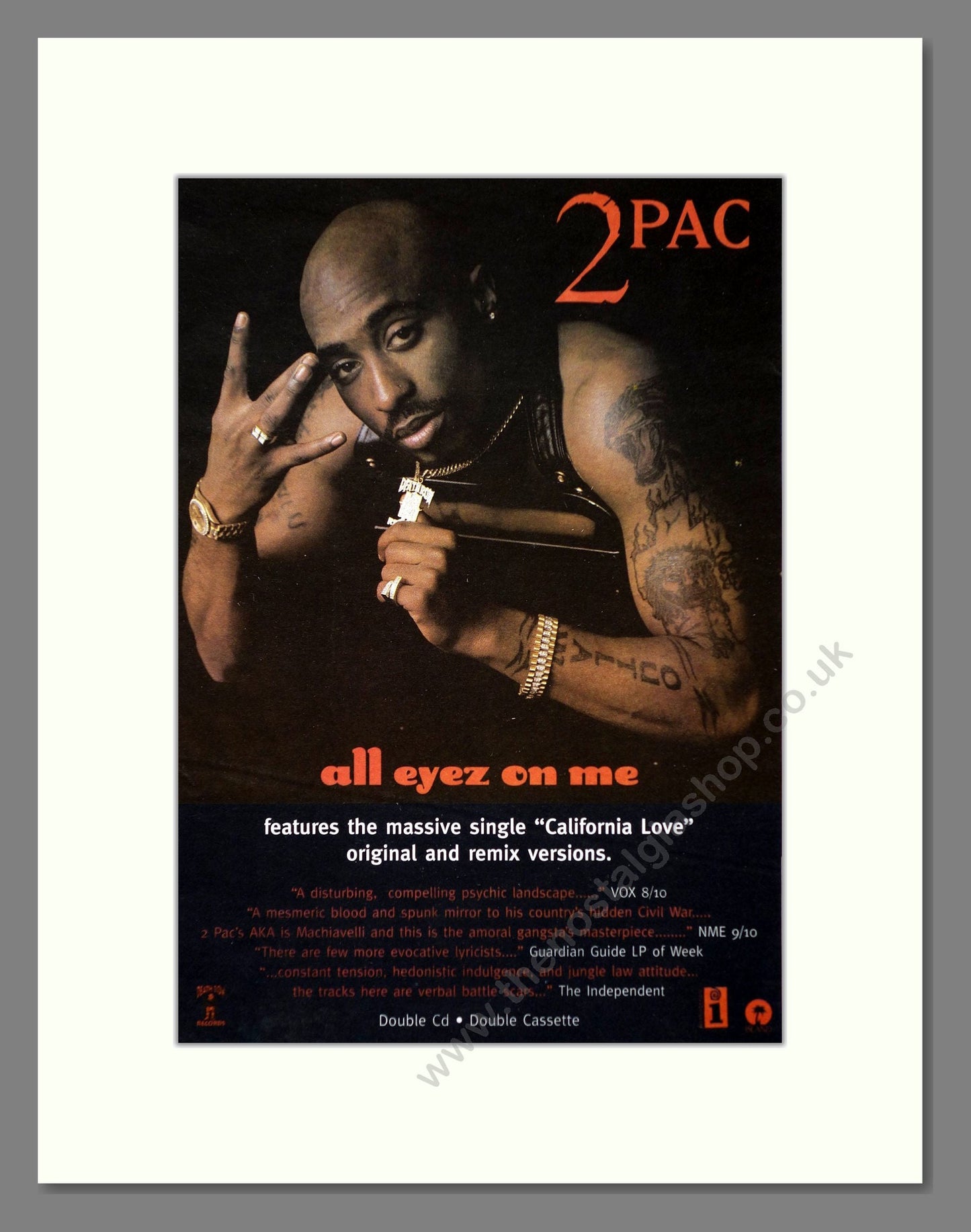 2 Pac - All Eyez On Me. Vintage Advert 1996 (ref AD66343)