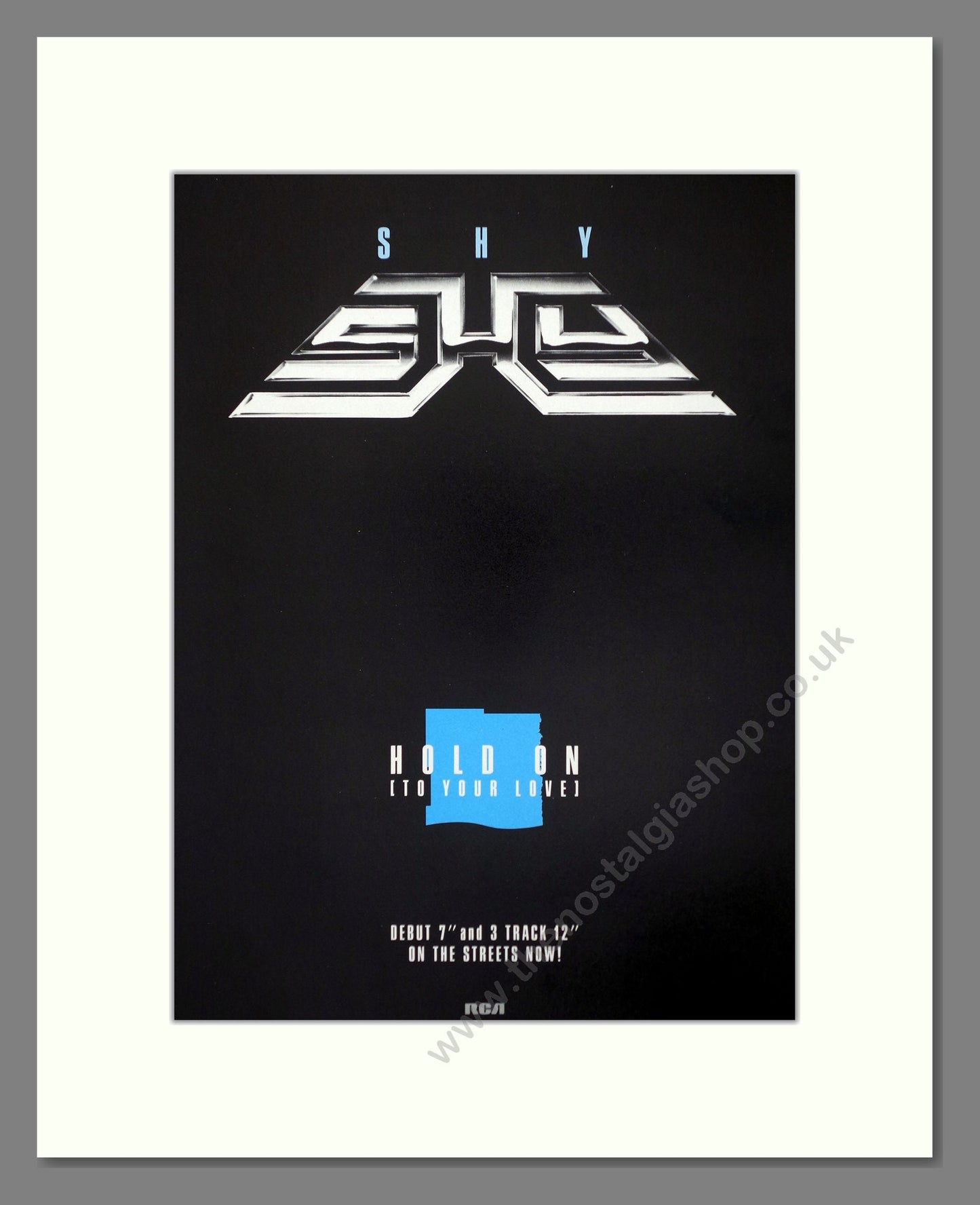 Shy - Hold On (To Your Love). Vintage Advert 1985 (ref AD66354)