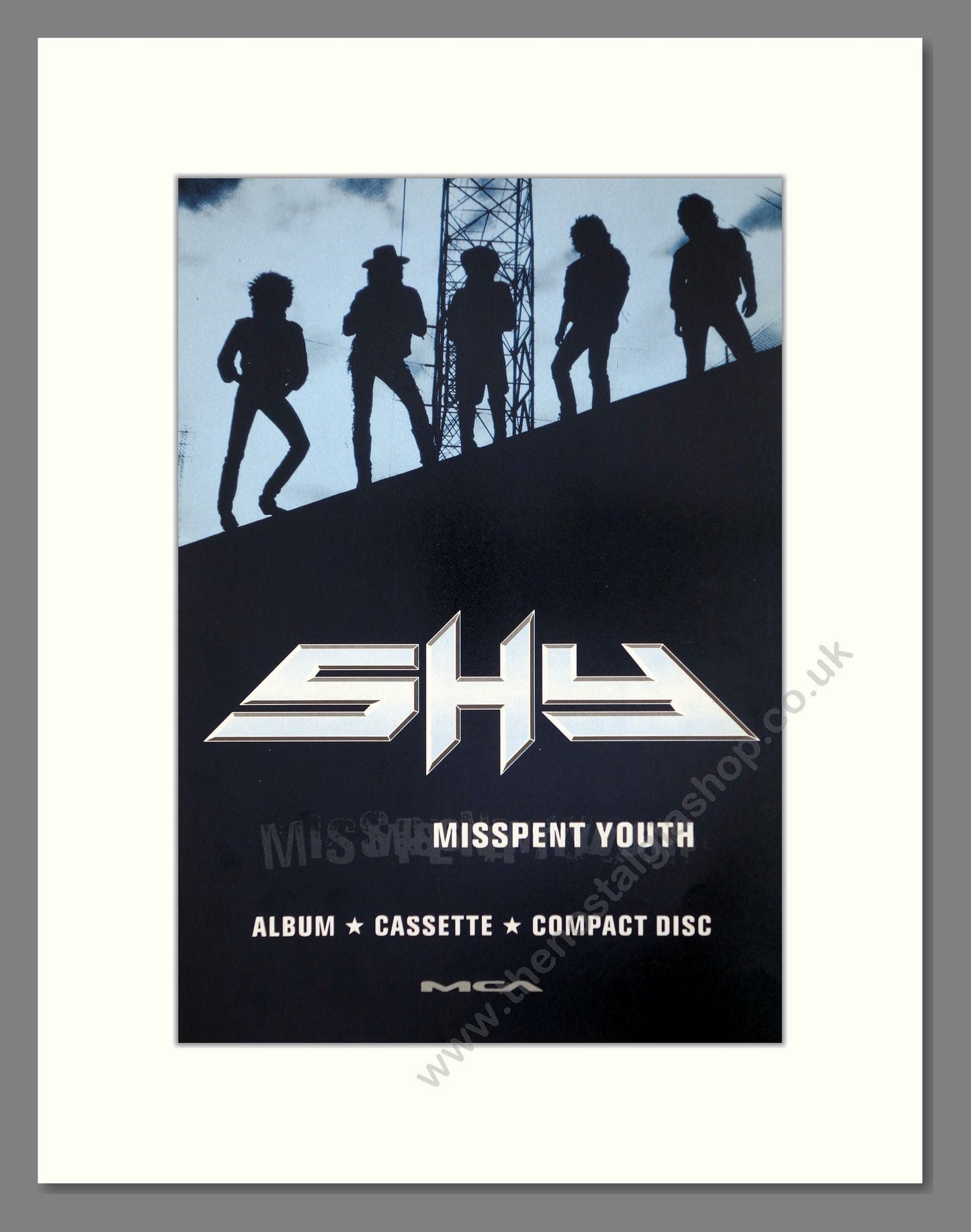 Shy - Misspent Youth. Vintage Advert 1989 (ref AD66358)