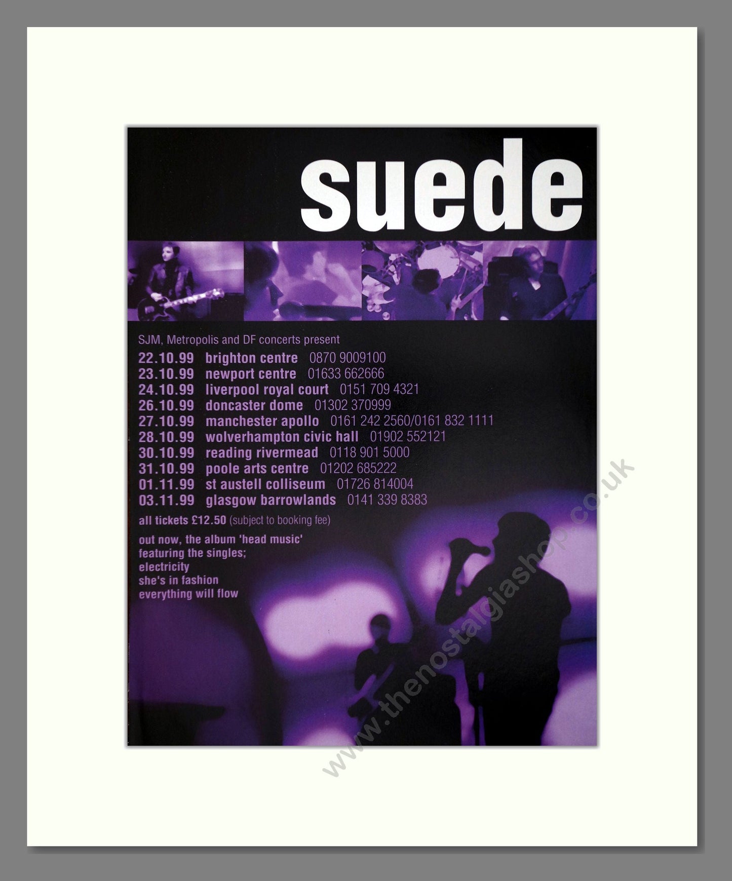 Suede - UK Tour. Vintage Advert 1999 (ref AD66371)