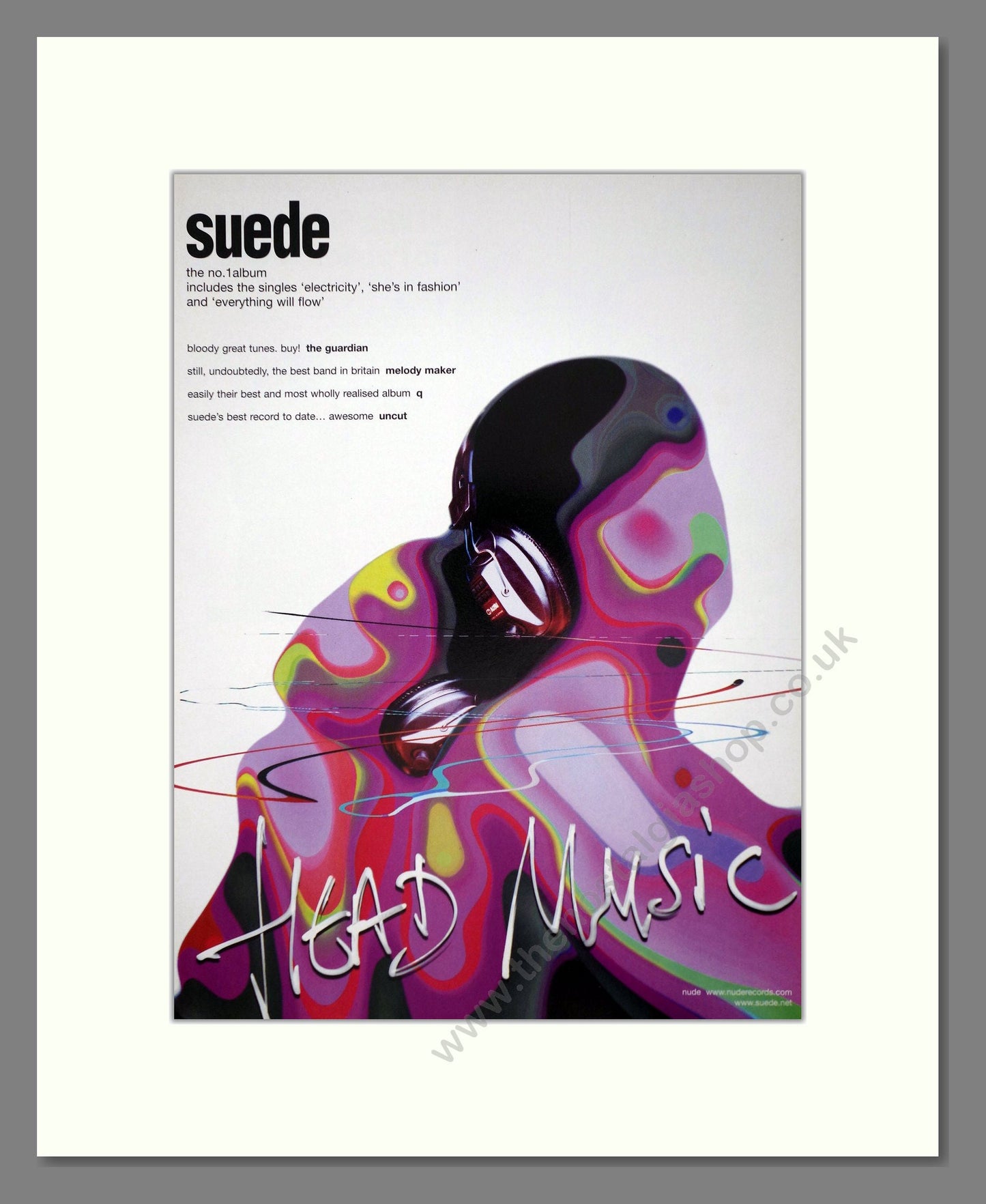 Suede - Head Music. Vintage Advert 1999 (ref AD66372)