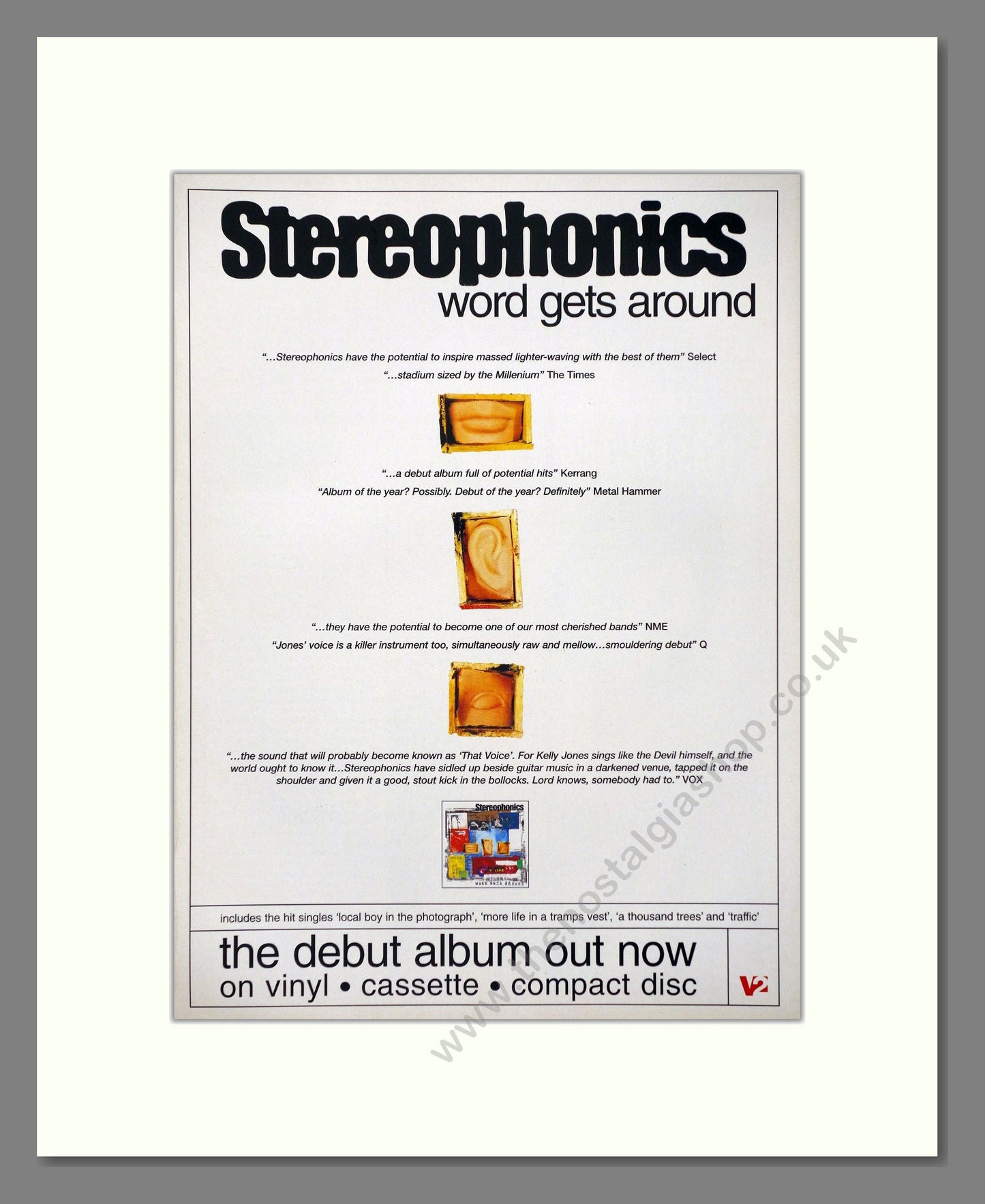 Stereophonics - Word Gets Around. Vintage Advert 1997 (ref AD66379)