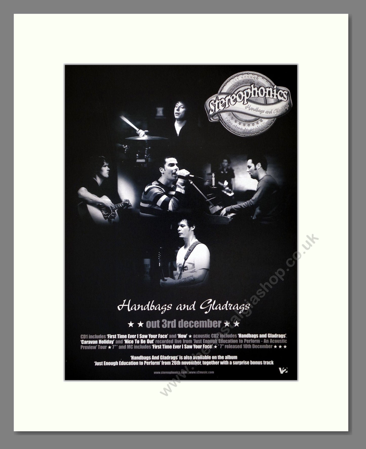 Stereophonics - Handbags And Gladrags. Vintage Advert 2008 (ref AD66381)