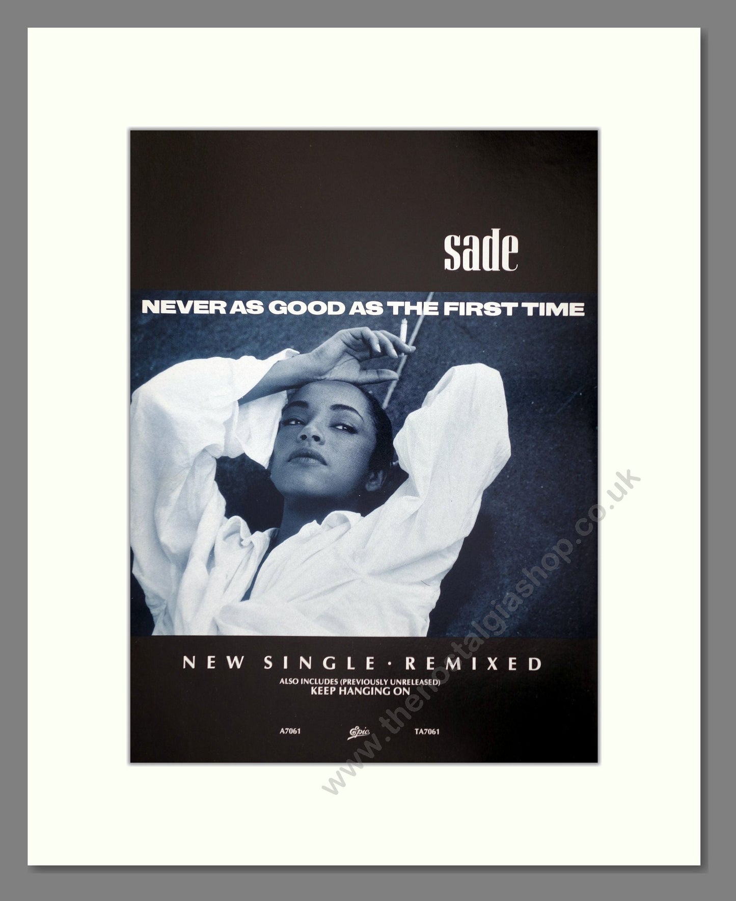 Sade - Never As Good As The First Time. Vintage Advert 1986 (ref AD66390)