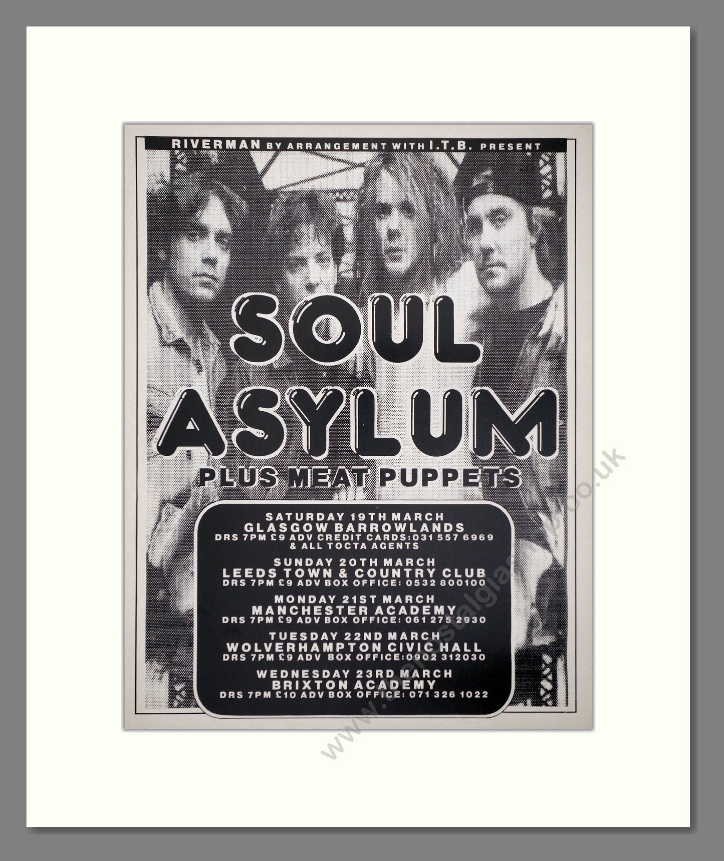 Soul Asylum - UK Tour. Vintage Advert 1994 (ref AD66404)