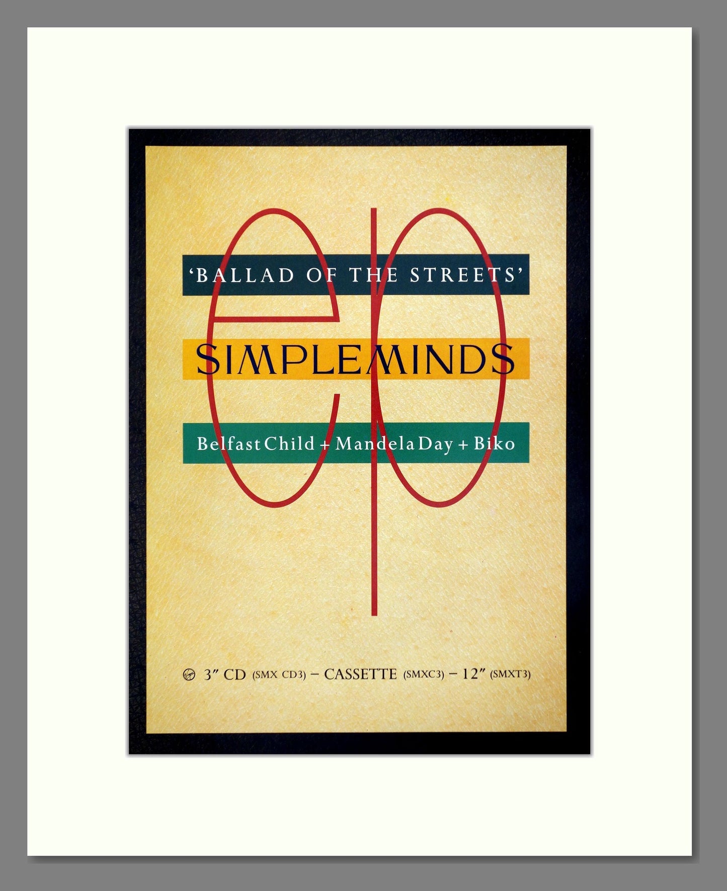 Simple Minds - Ballad Of The Streets. Vintage Advert 1989 (ref AD66419)