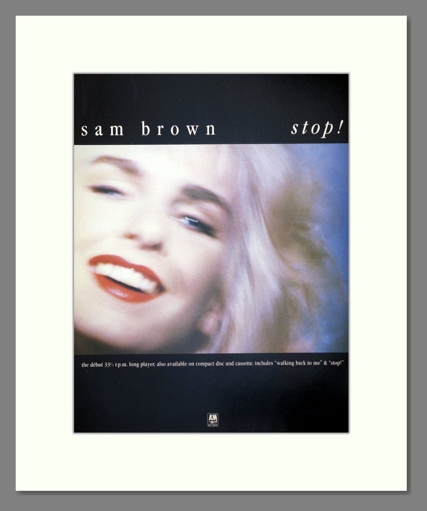 Sam Brown - Stop. Vintage Advert 1988 (ref AD66436)