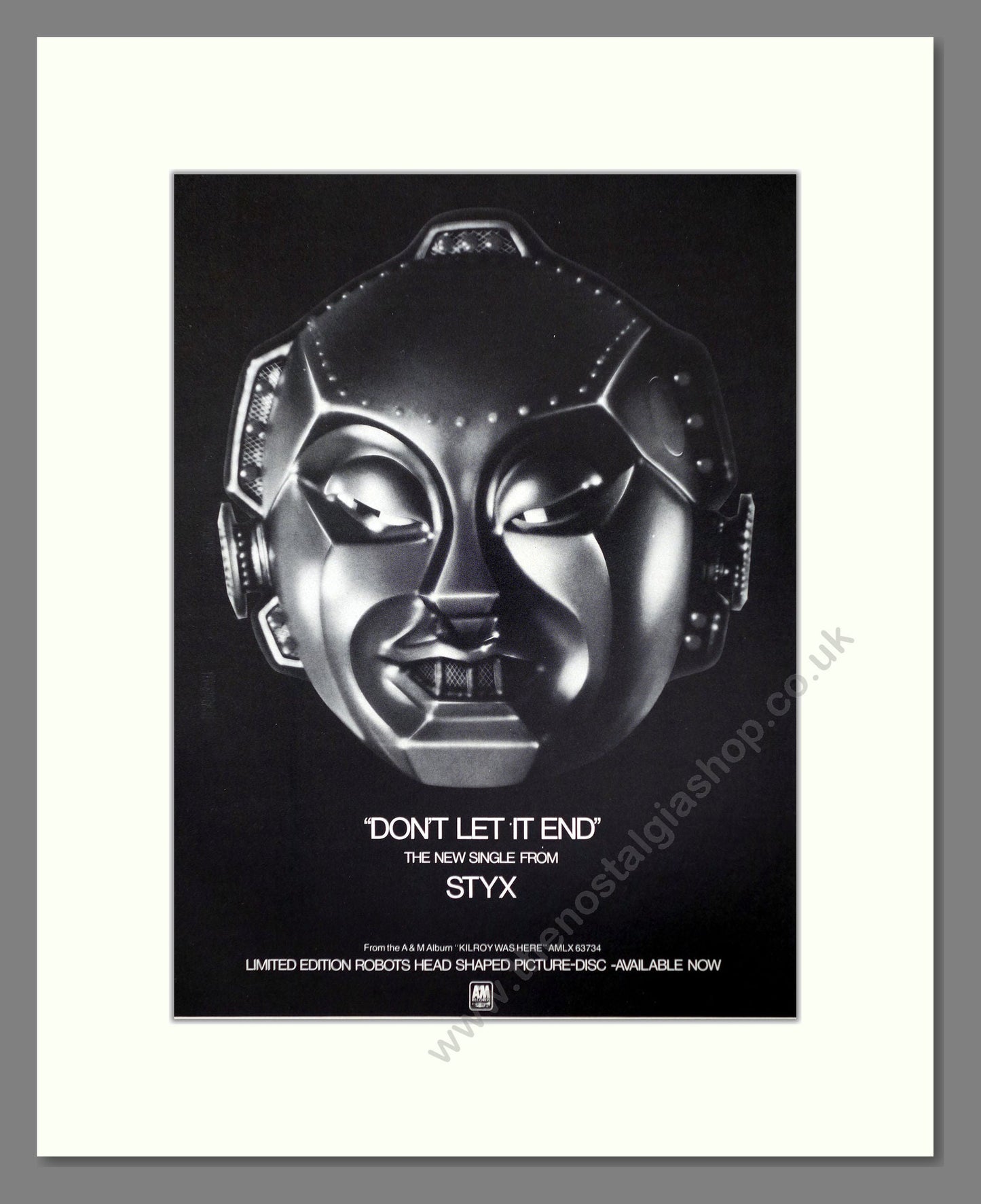 Styx - Don't Let It End. Vintage Advert 1983 (ref AD66443)