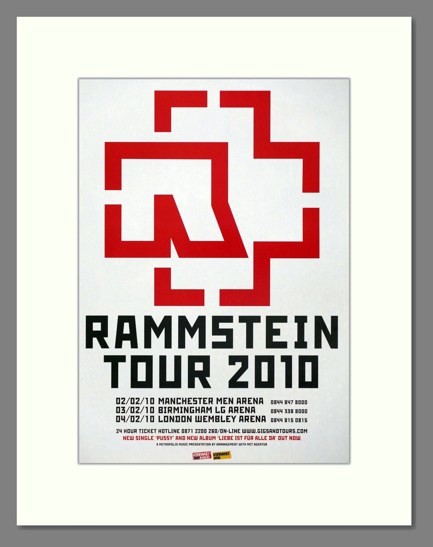 Rammstein - UK Tour. Vintage Advert 2010 (ref AD66457)