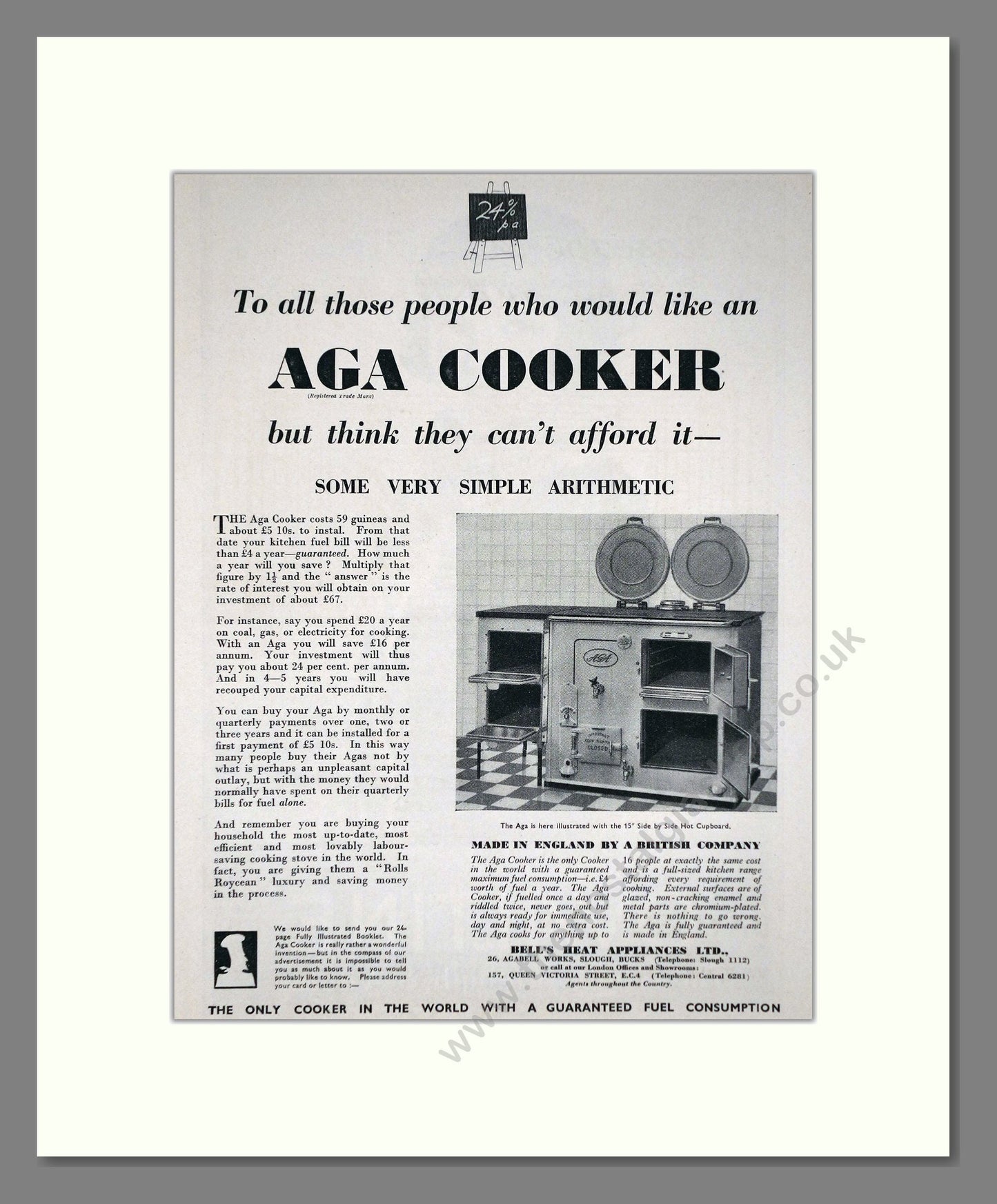 Aga - Cooker. Vintage Advert 1934 (ref AD66546)