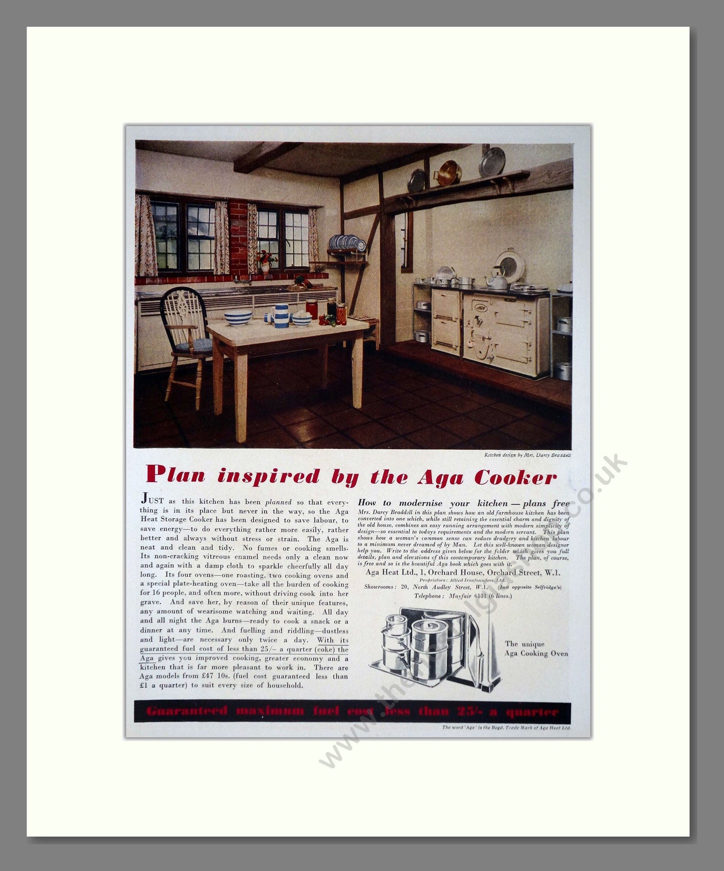 Aga - Heat Storage Cooker. Vintage Advert 1936 (ref AD66551)