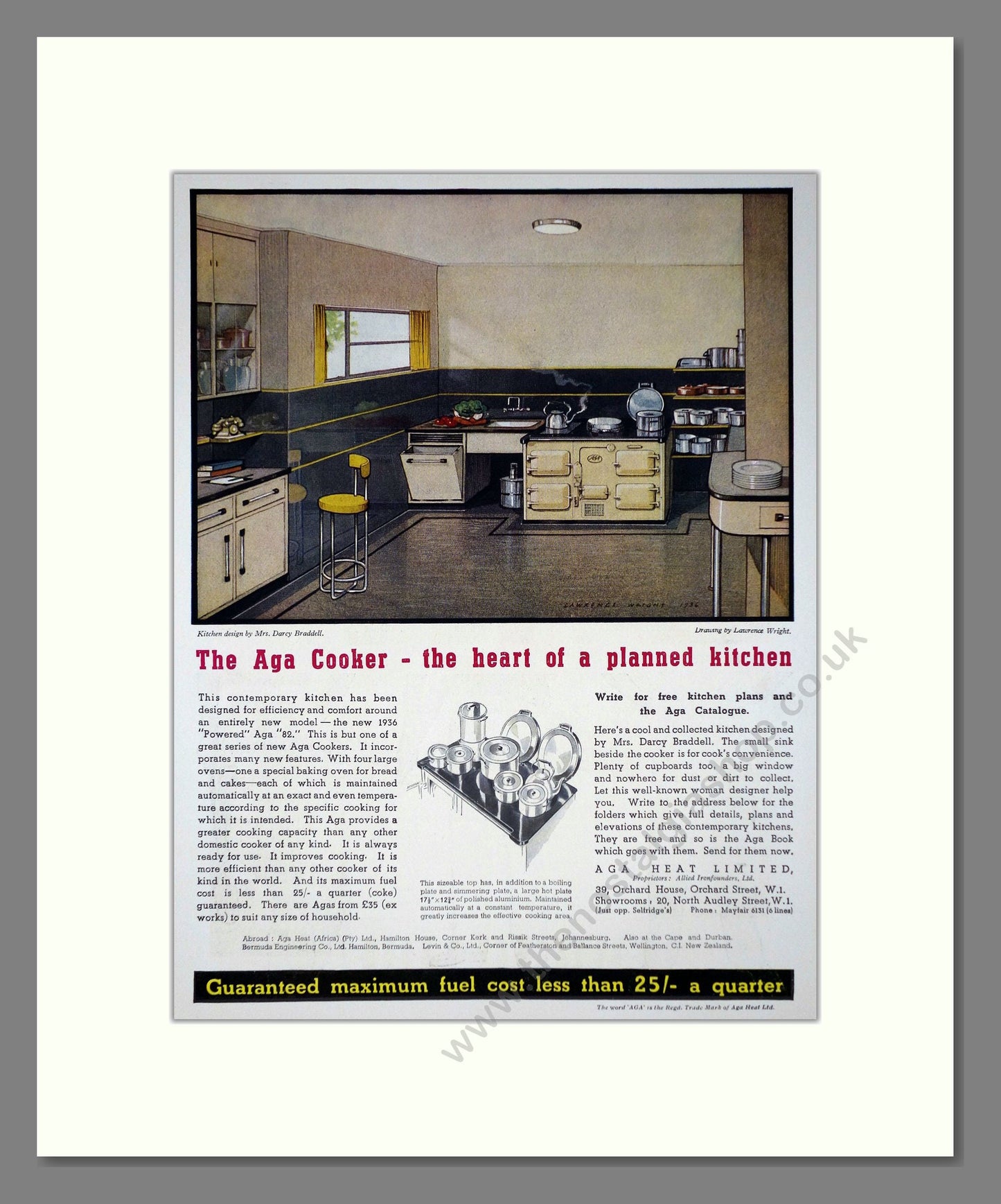 Aga - Model 82 Cooker. Vintage Advert 1936 (ref AD66552)