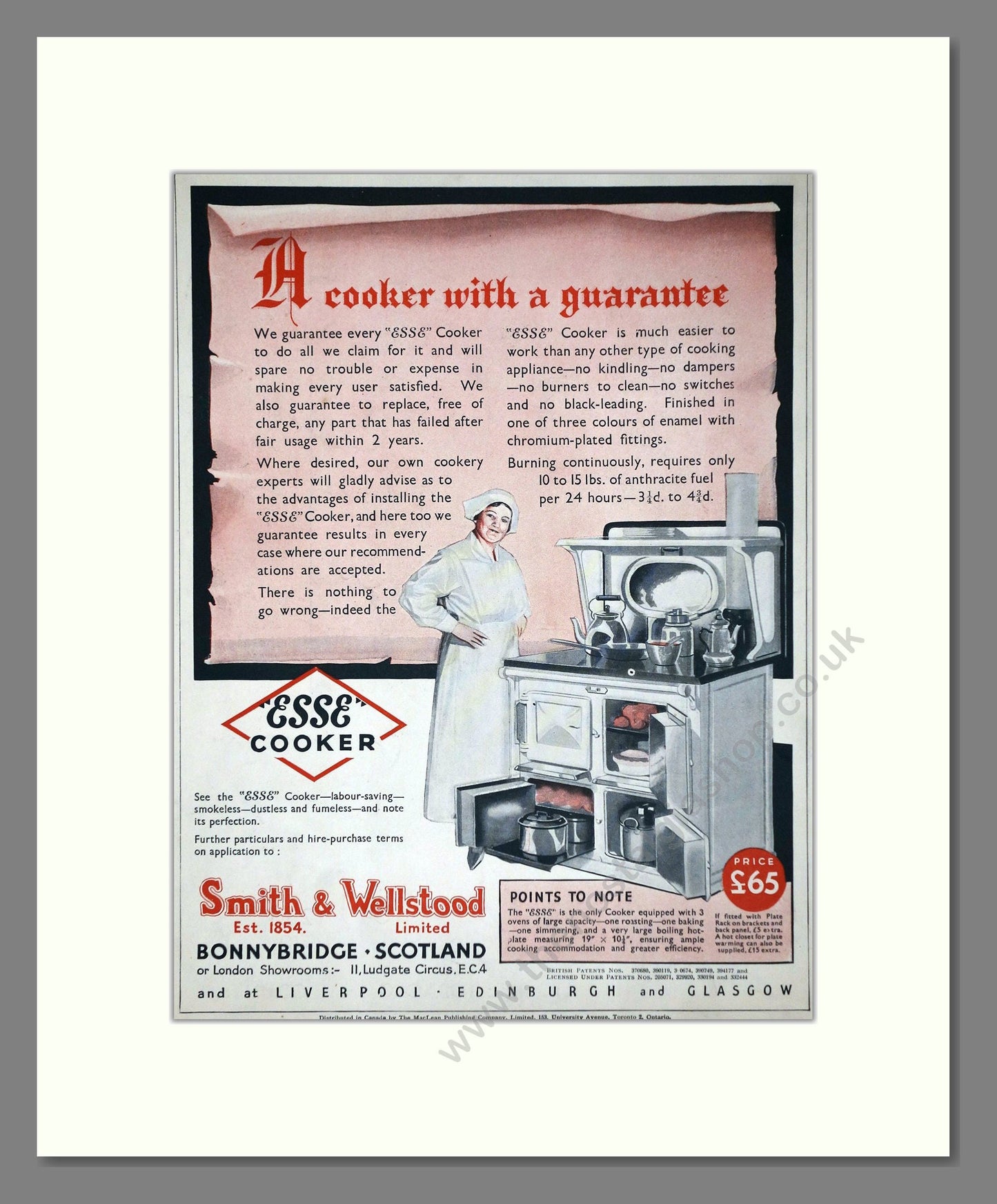 Esse - Cooker. Vintage Advert 1933 (ref AD66588)