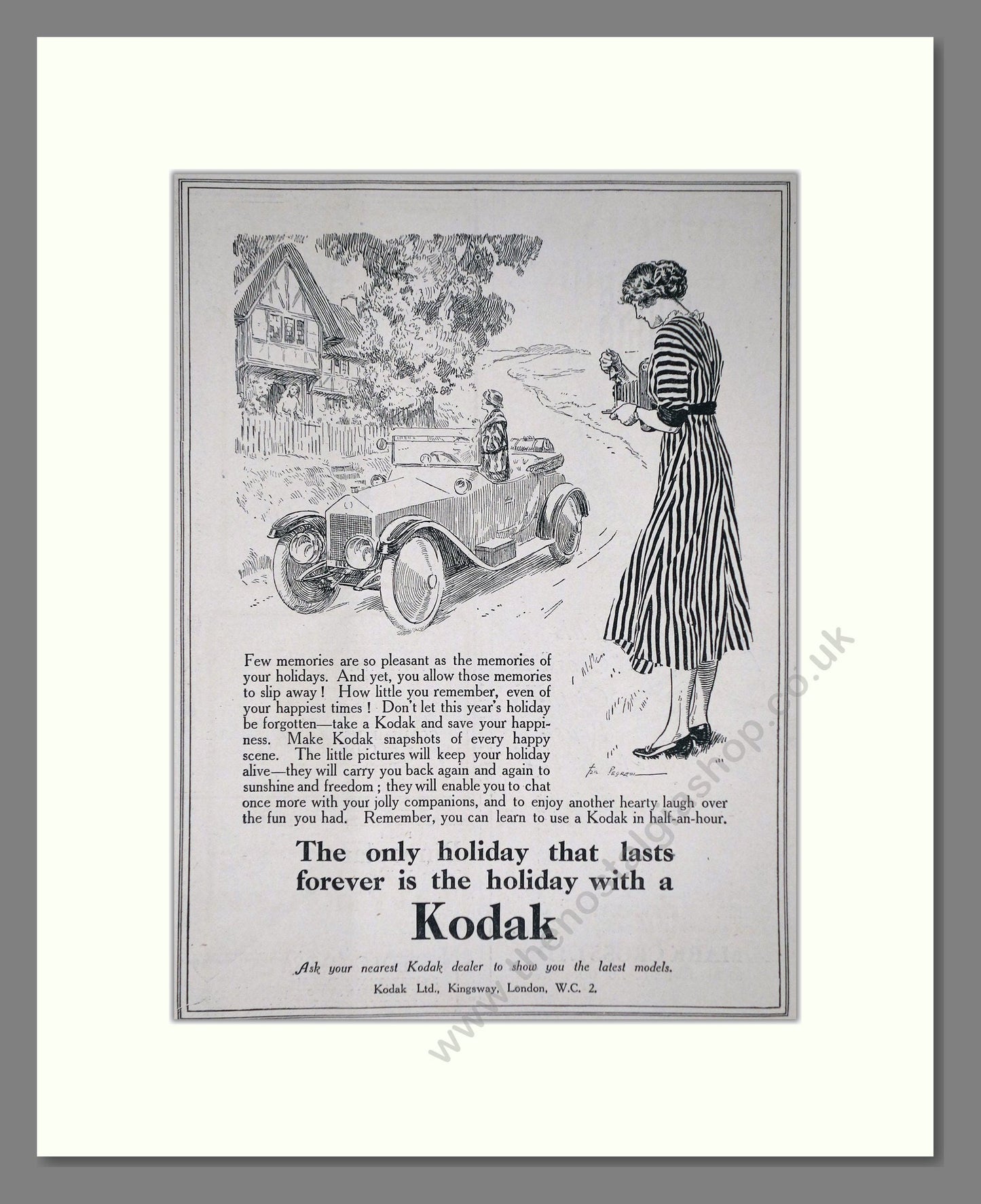 Kodak - The Only Holiday That Lasts Forever. Vintage Advert 1920 (ref AD66744)