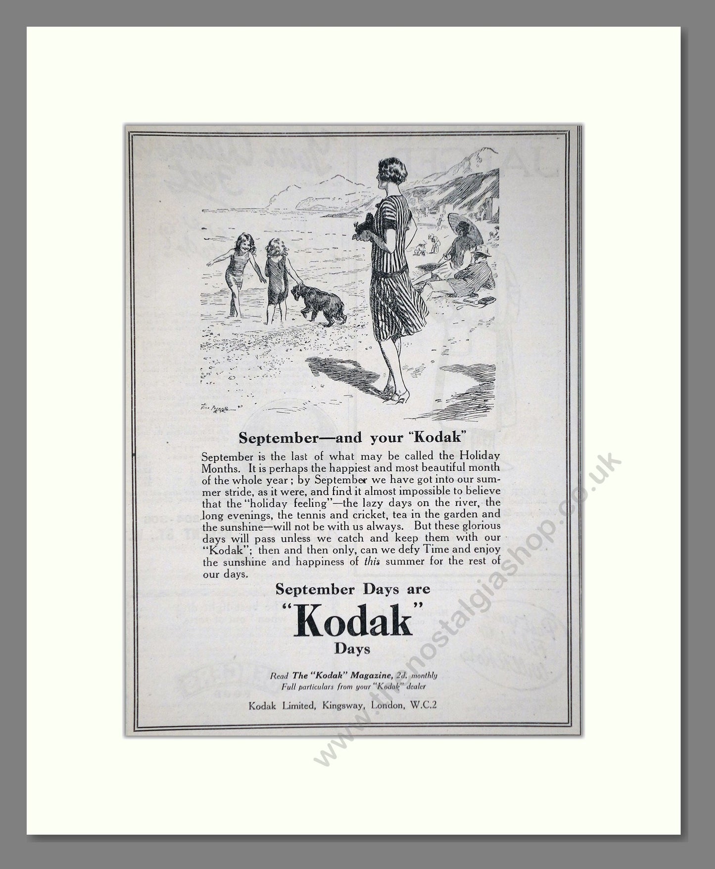 Kodak - September Days Are Kodak Days. Vintage Advert 1926 (ref AD66751)