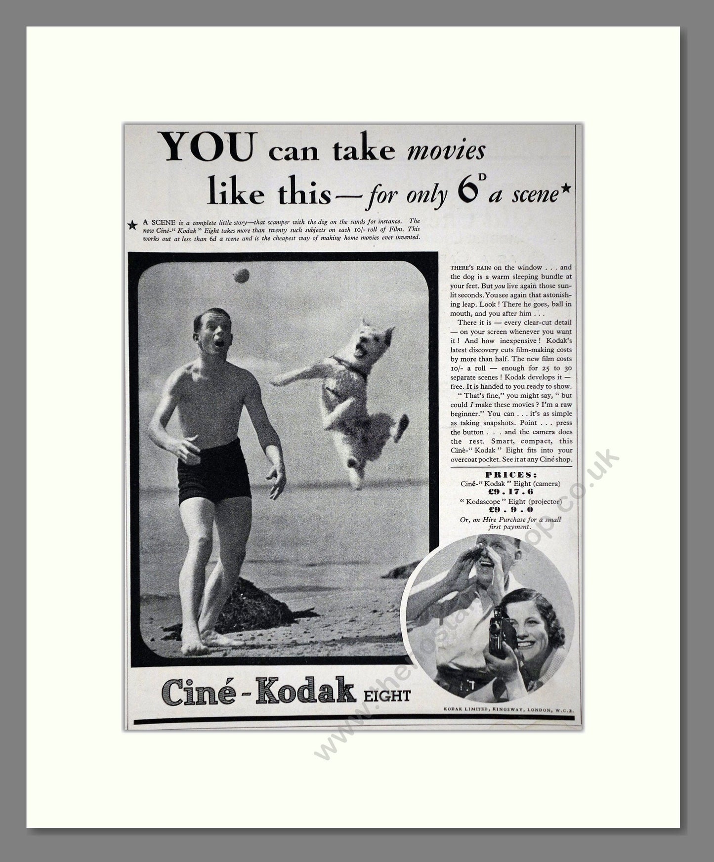 Kodak - Cine-Kodak Eight. Vintage Advert 1934 (ref AD66758)