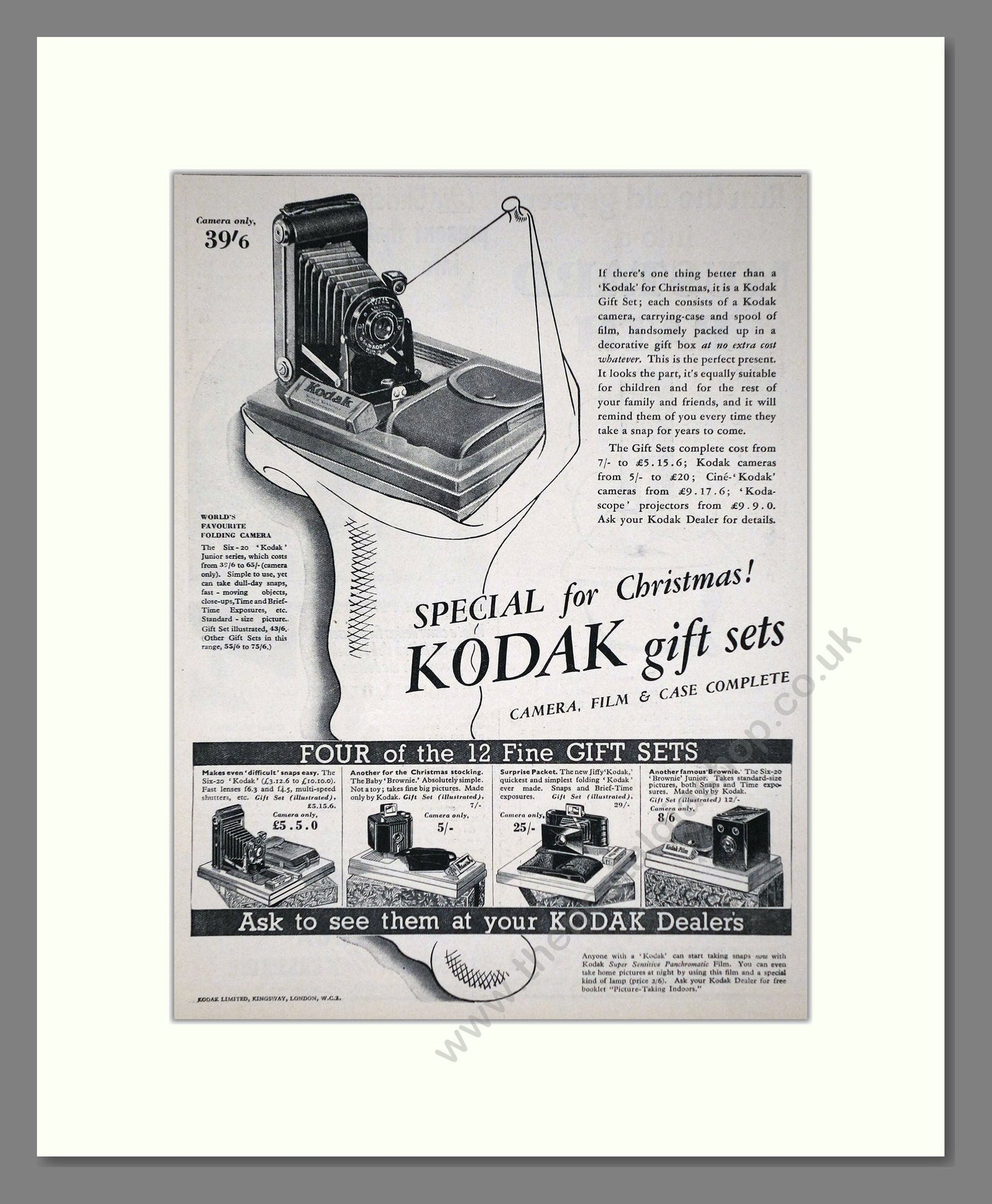 Kodak - Christmas Gift Sets. Vintage Advert 1936 (ref AD66766)