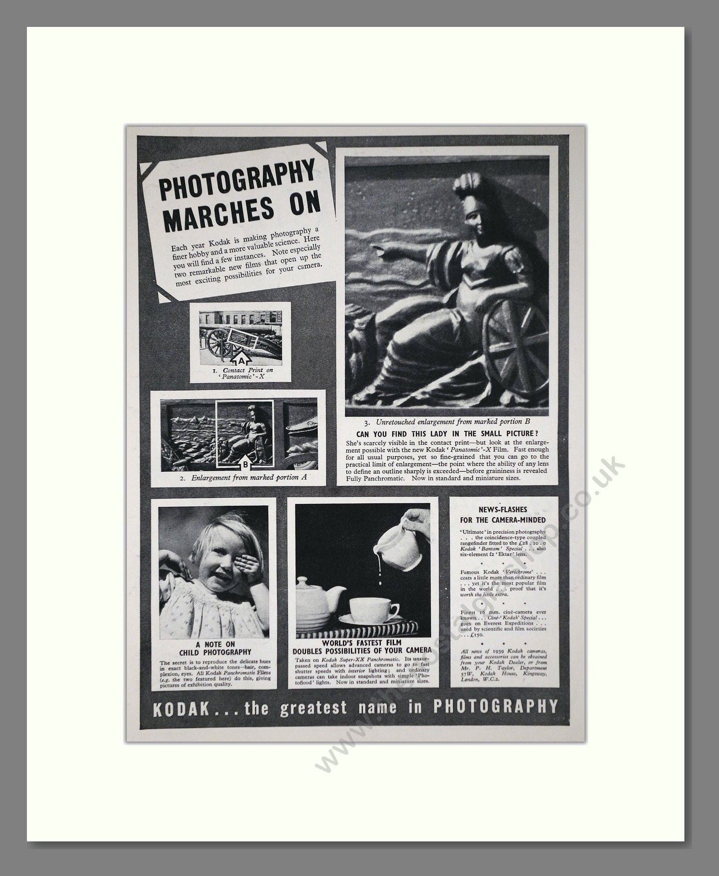 Kodak - The Greatest Name In Photography. Vintage Advert 1939 (ref AD66775)